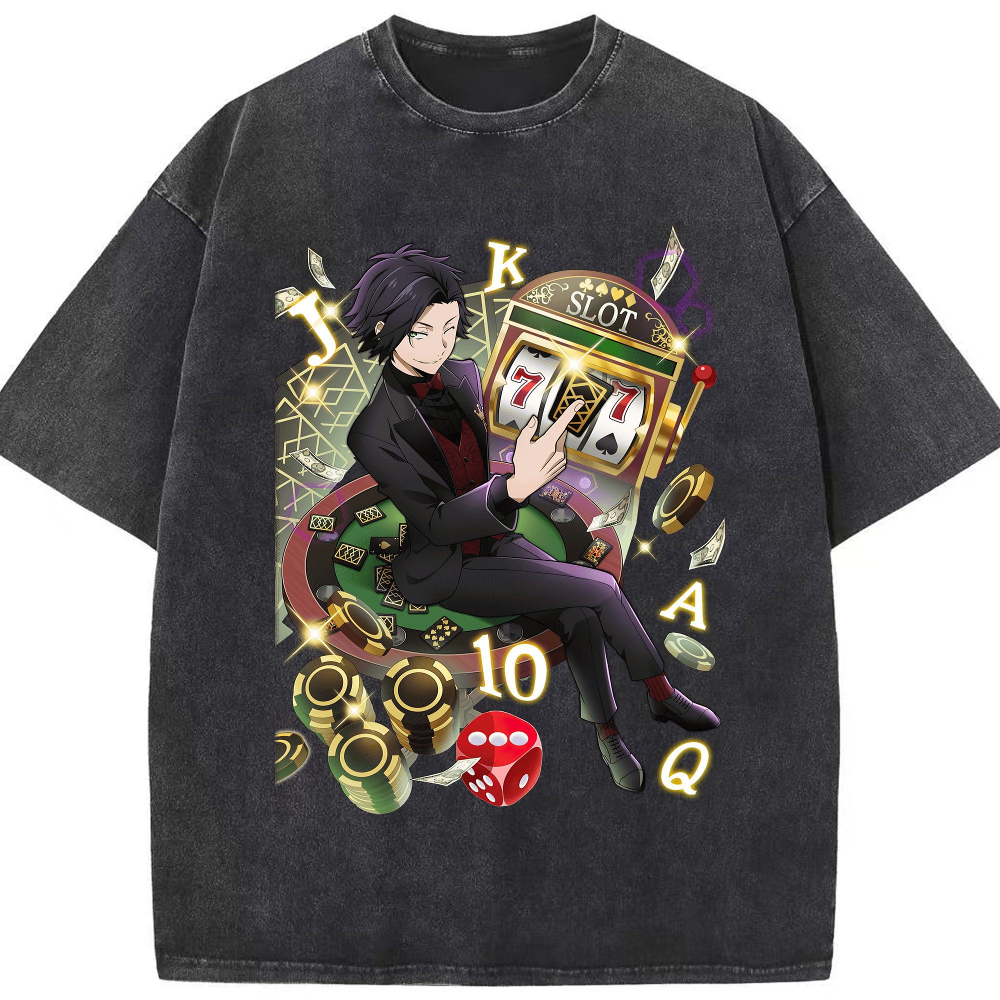 （画像用） 文豪ストレイドッグス Bungo Stray Dogs 綿100% ヴィンテージ風 半袖Tシャツ（フロントプリント）