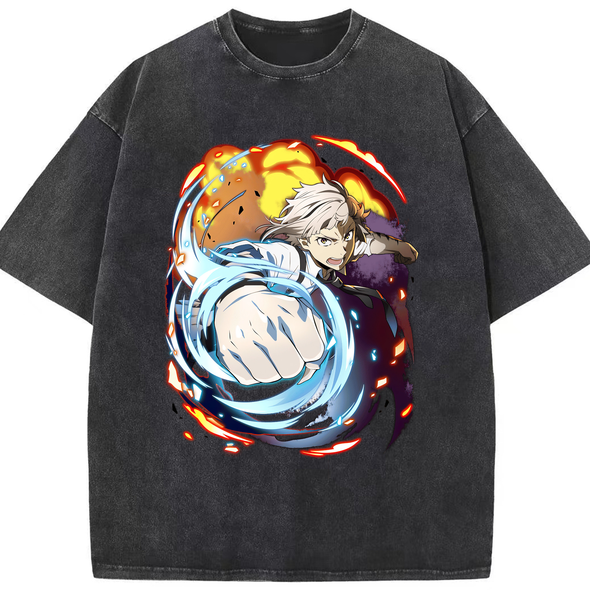 （画像用） 文豪ストレイドッグス Bungo Stray Dogs 綿100% ヴィンテージ風 半袖Tシャツ（フロントプリント）