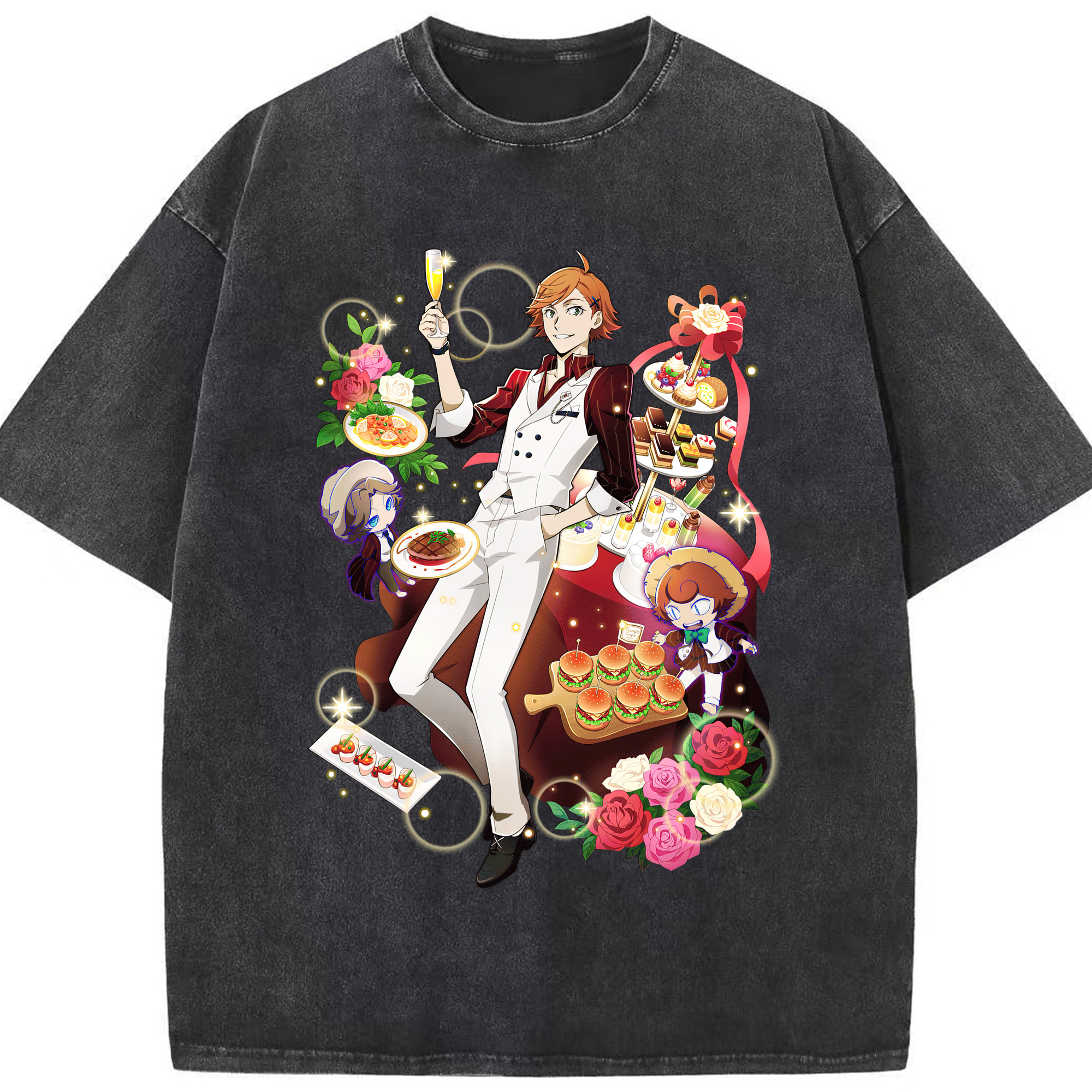 （画像用） 文豪ストレイドッグス Bungo Stray Dogs 綿100% ヴィンテージ風 半袖Tシャツ（フロントプリント）