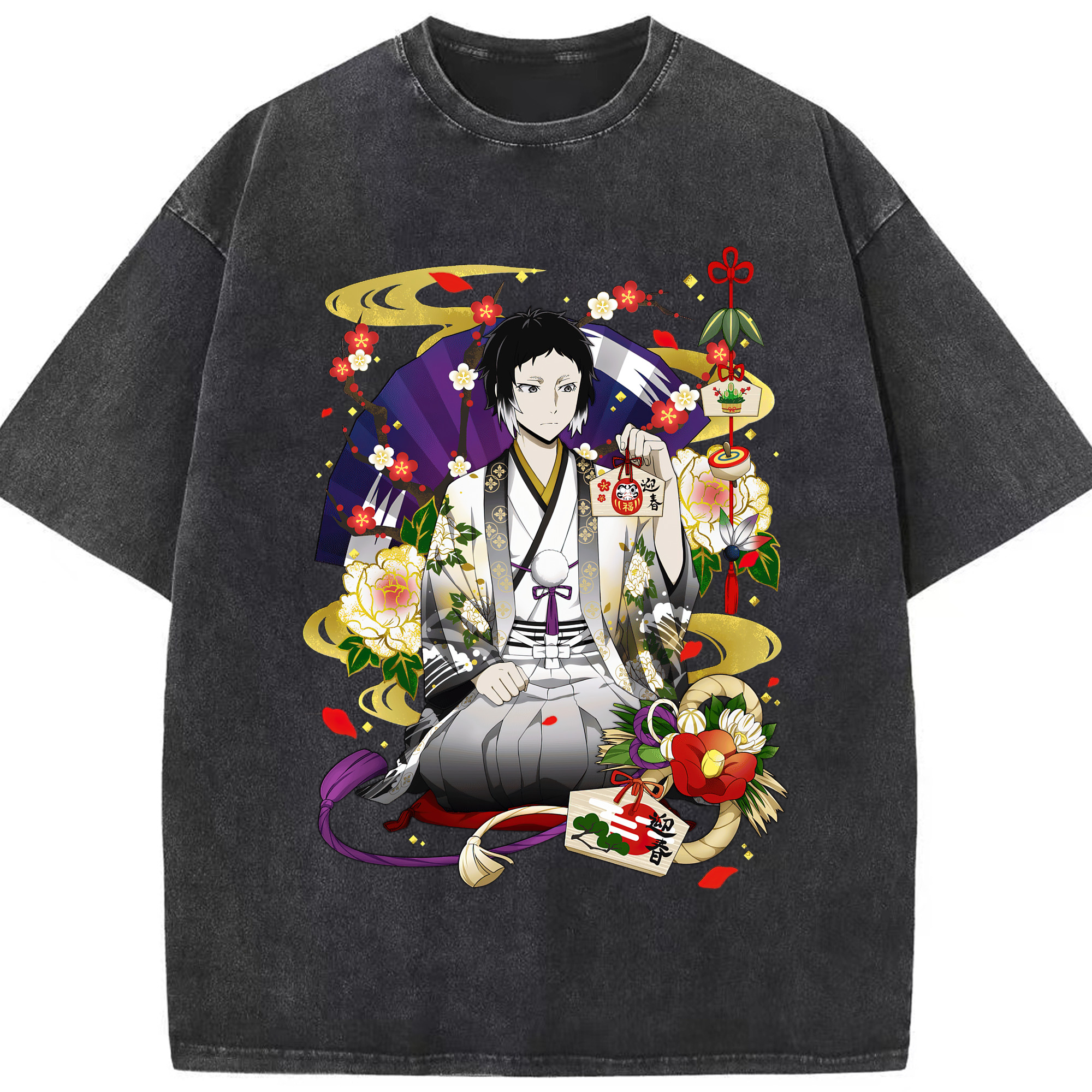 （画像用） 文豪ストレイドッグス Bungo Stray Dogs 綿100% ヴィンテージ風 半袖Tシャツ（フロントプリント）