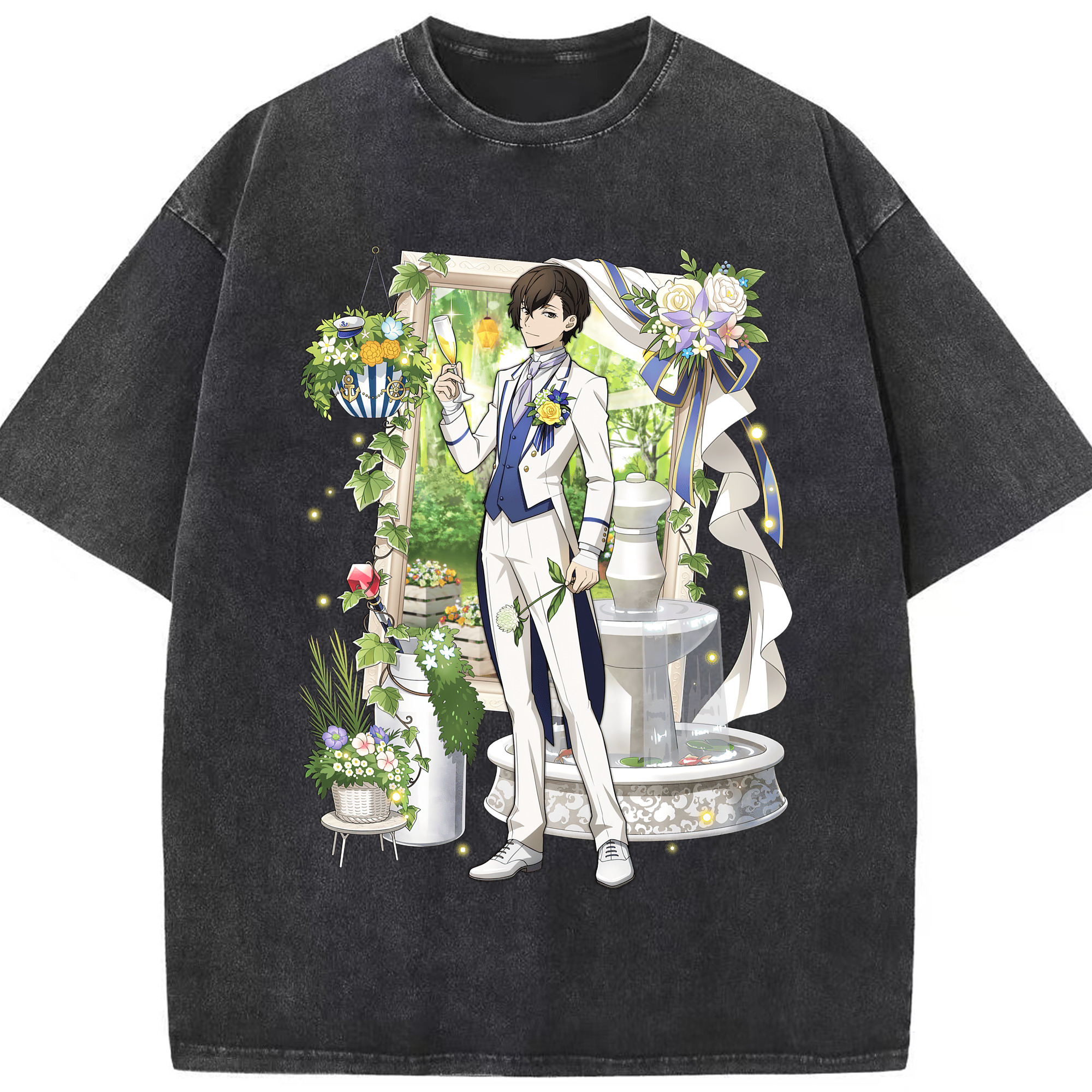（画像用） 文豪ストレイドッグス Bungo Stray Dogs 綿100% ヴィンテージ風 半袖Tシャツ（フロントプリント）