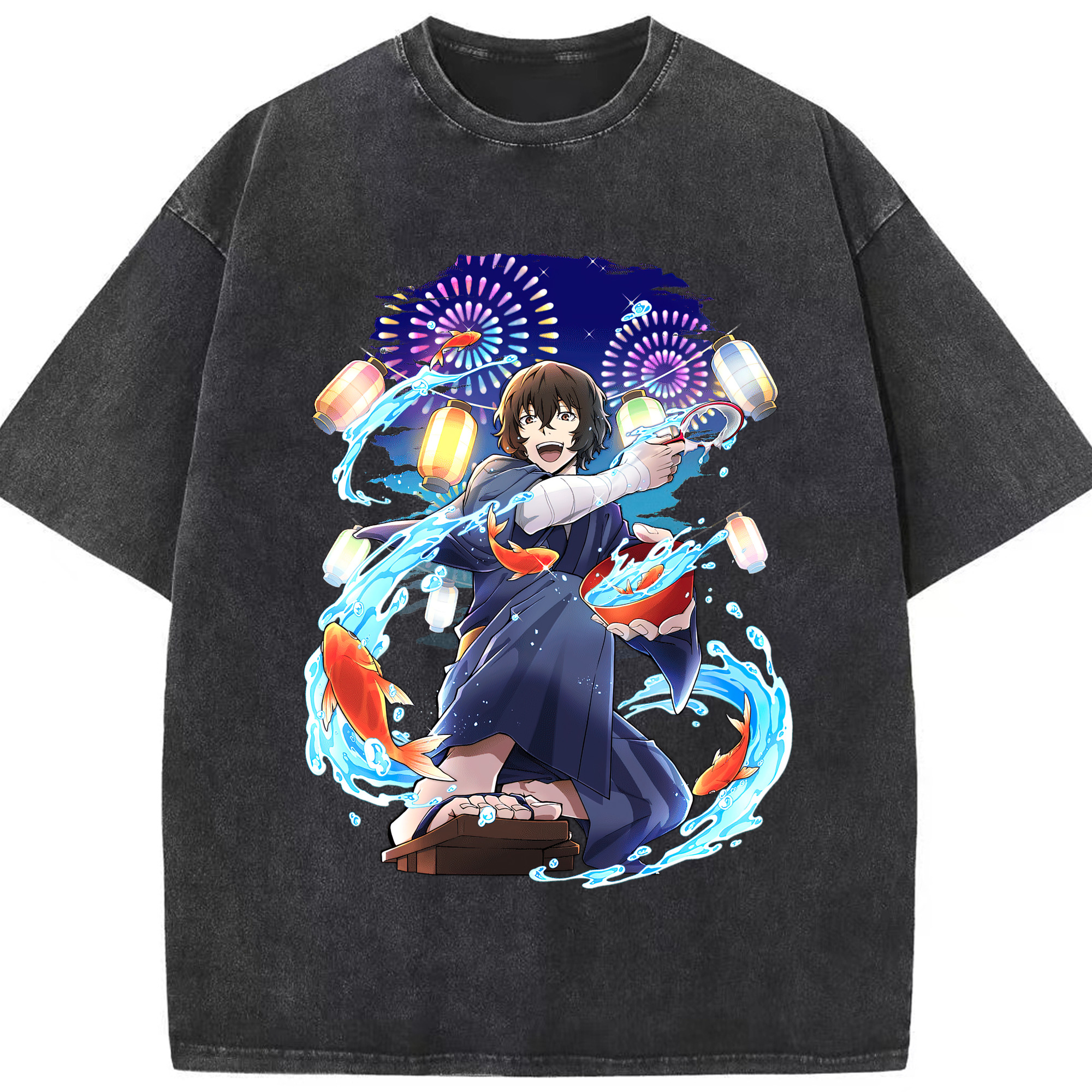 （画像用） 文豪ストレイドッグス Bungo Stray Dogs 綿100% ヴィンテージ風 半袖Tシャツ（フロントプリント）