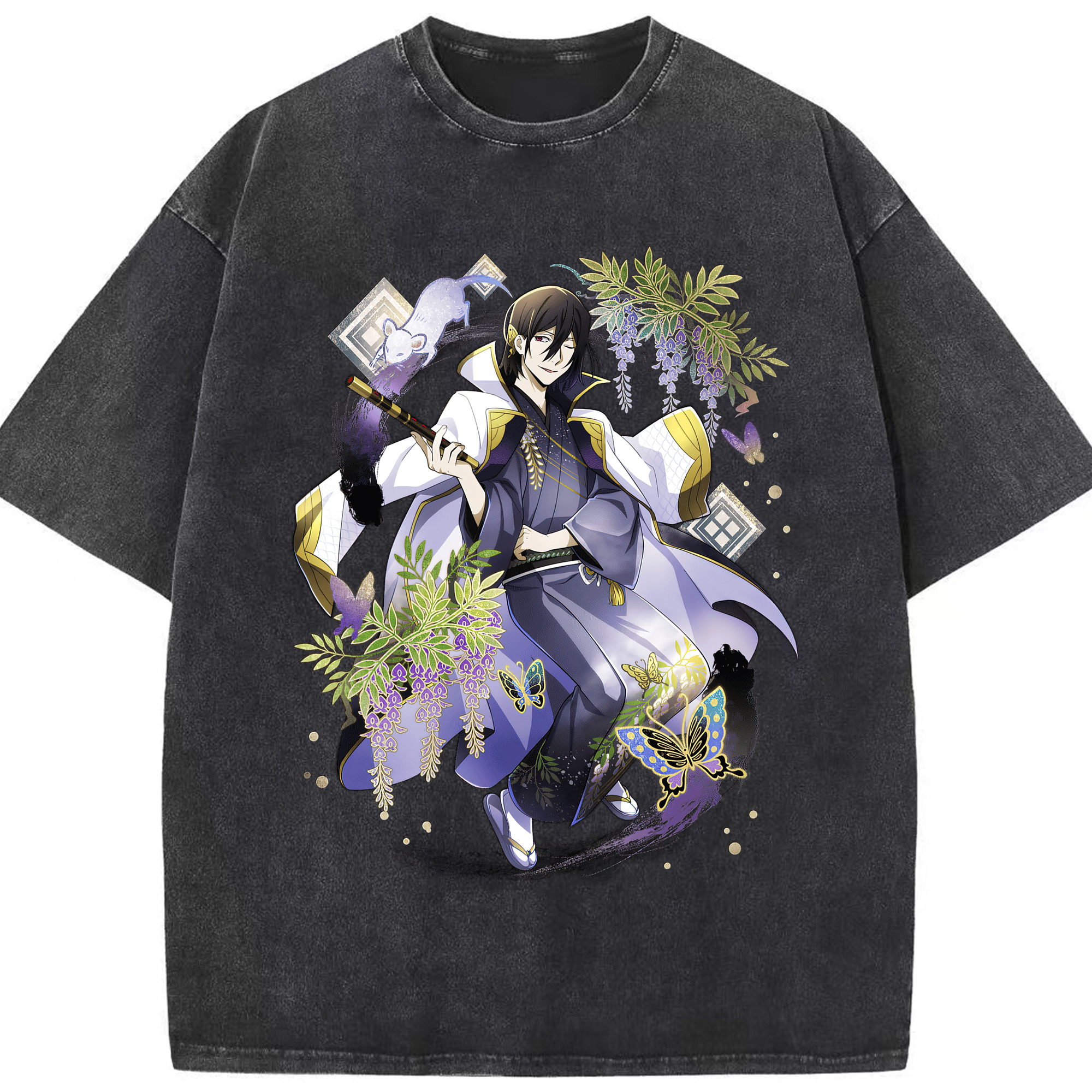 （画像用） 文豪ストレイドッグス Bungo Stray Dogs 綿100% ヴィンテージ風 半袖Tシャツ（フロントプリント）