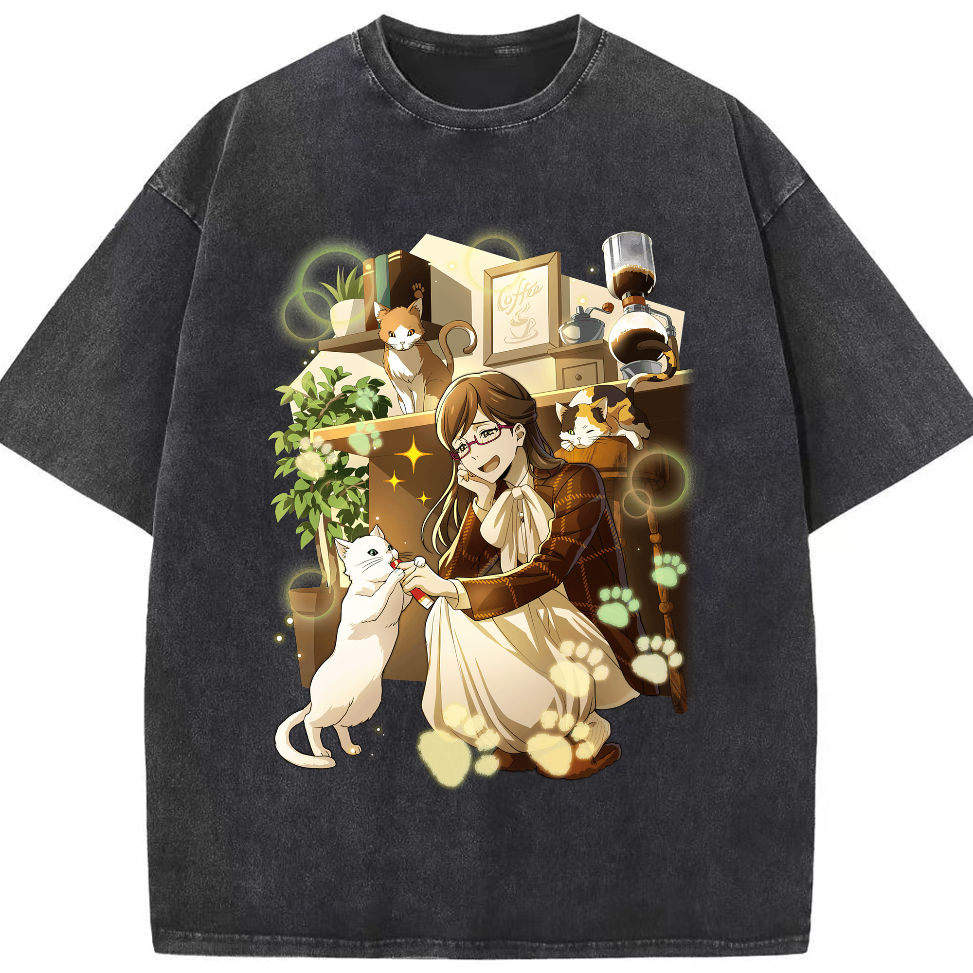 （画像用） 文豪ストレイドッグス Bungo Stray Dogs 綿100% ヴィンテージ風 半袖Tシャツ（フロントプリント）