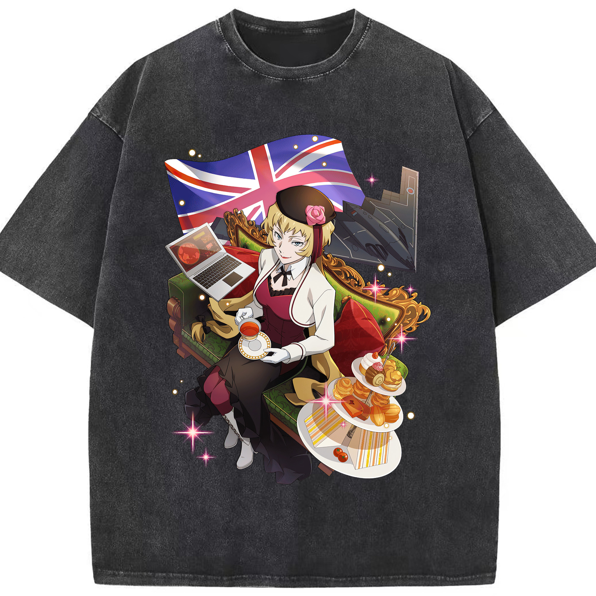 （画像用） 文豪ストレイドッグス Bungo Stray Dogs 綿100% ヴィンテージ風 半袖Tシャツ（フロントプリント）