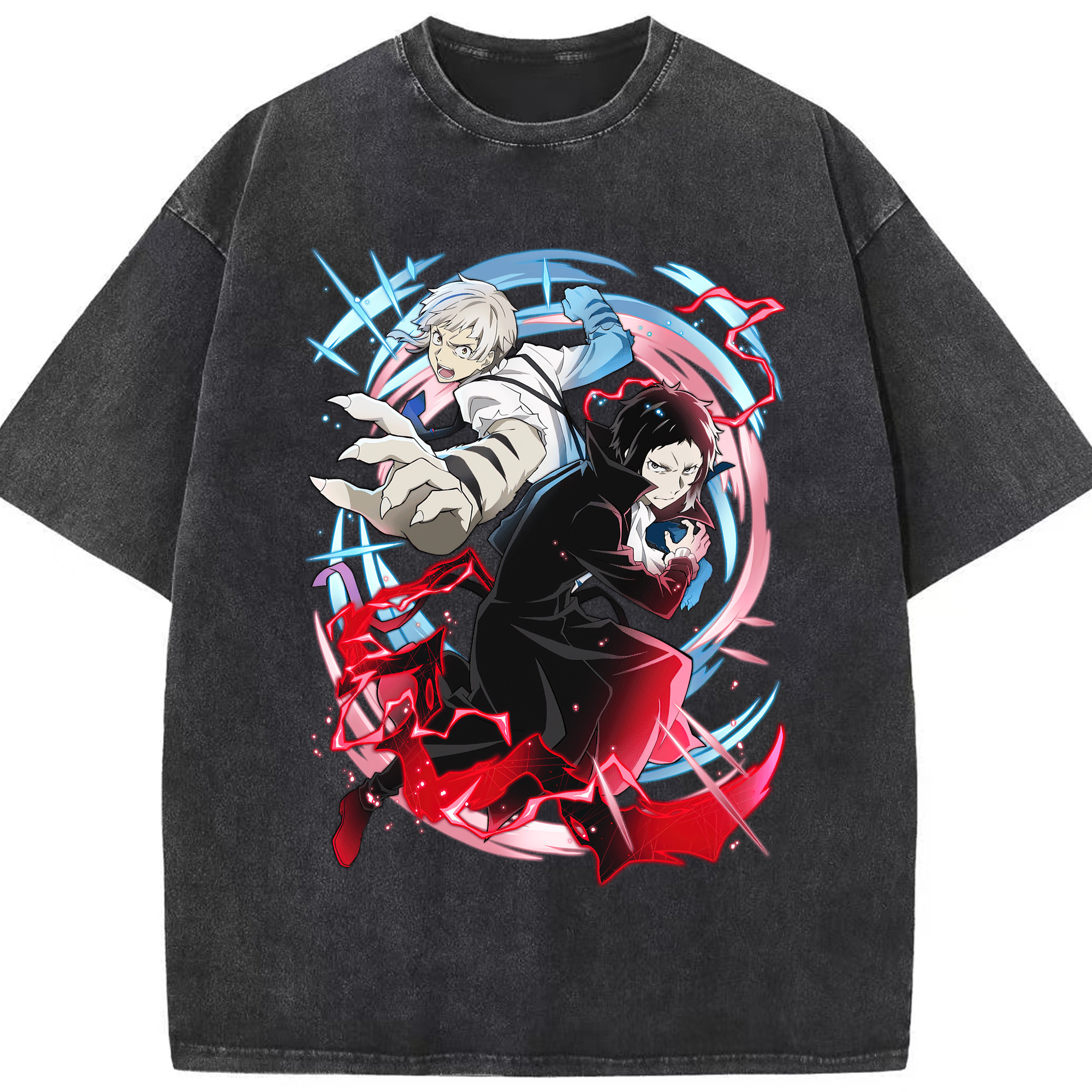（画像用） 文豪ストレイドッグス Bungo Stray Dogs 綿100% ヴィンテージ風 半袖Tシャツ（フロントプリント）