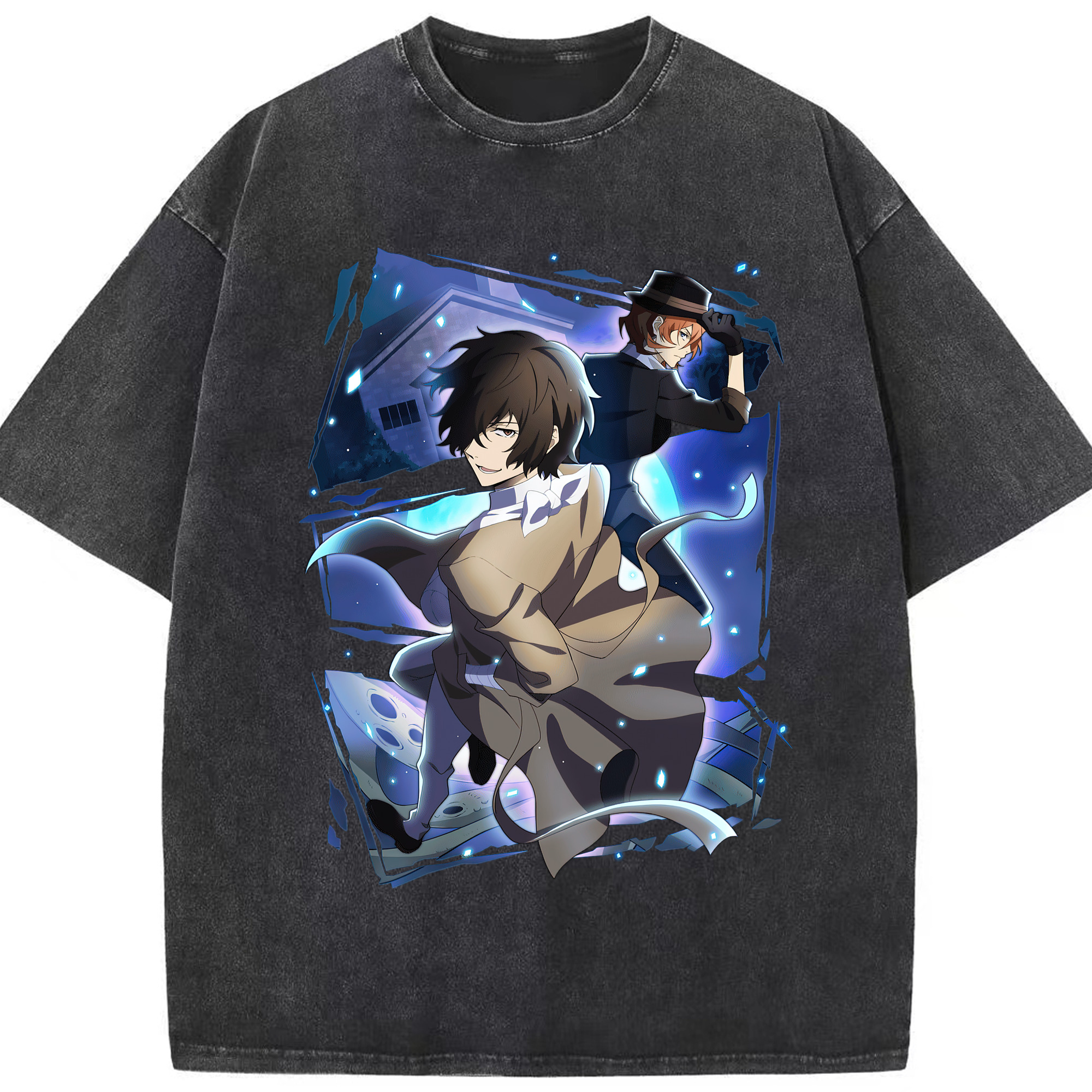 （画像用） 文豪ストレイドッグス Bungo Stray Dogs 綿100% ヴィンテージ風 半袖Tシャツ（フロントプリント）