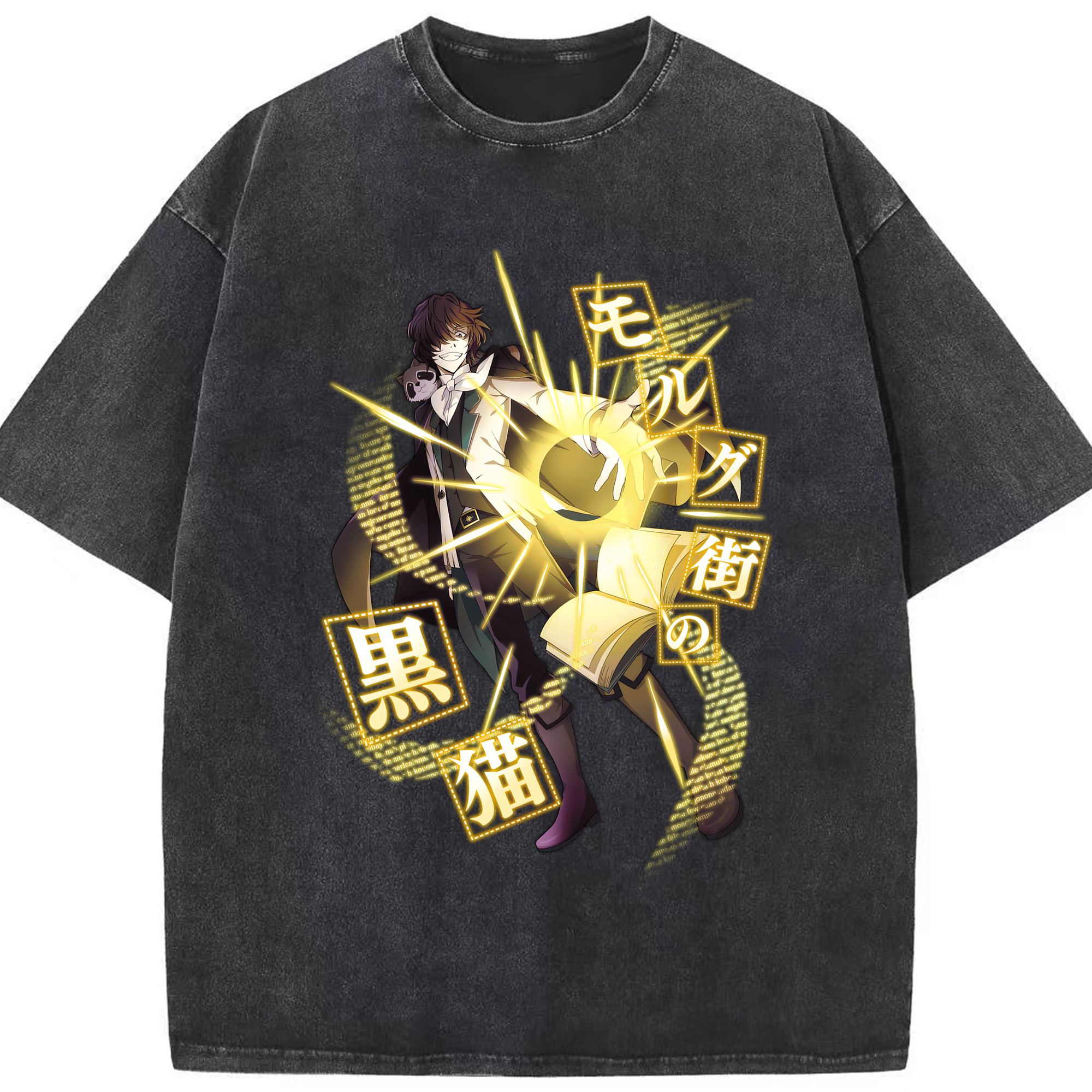 （画像用） 文豪ストレイドッグス Bungo Stray Dogs 綿100% ヴィンテージ風 半袖Tシャツ（フロントプリント）