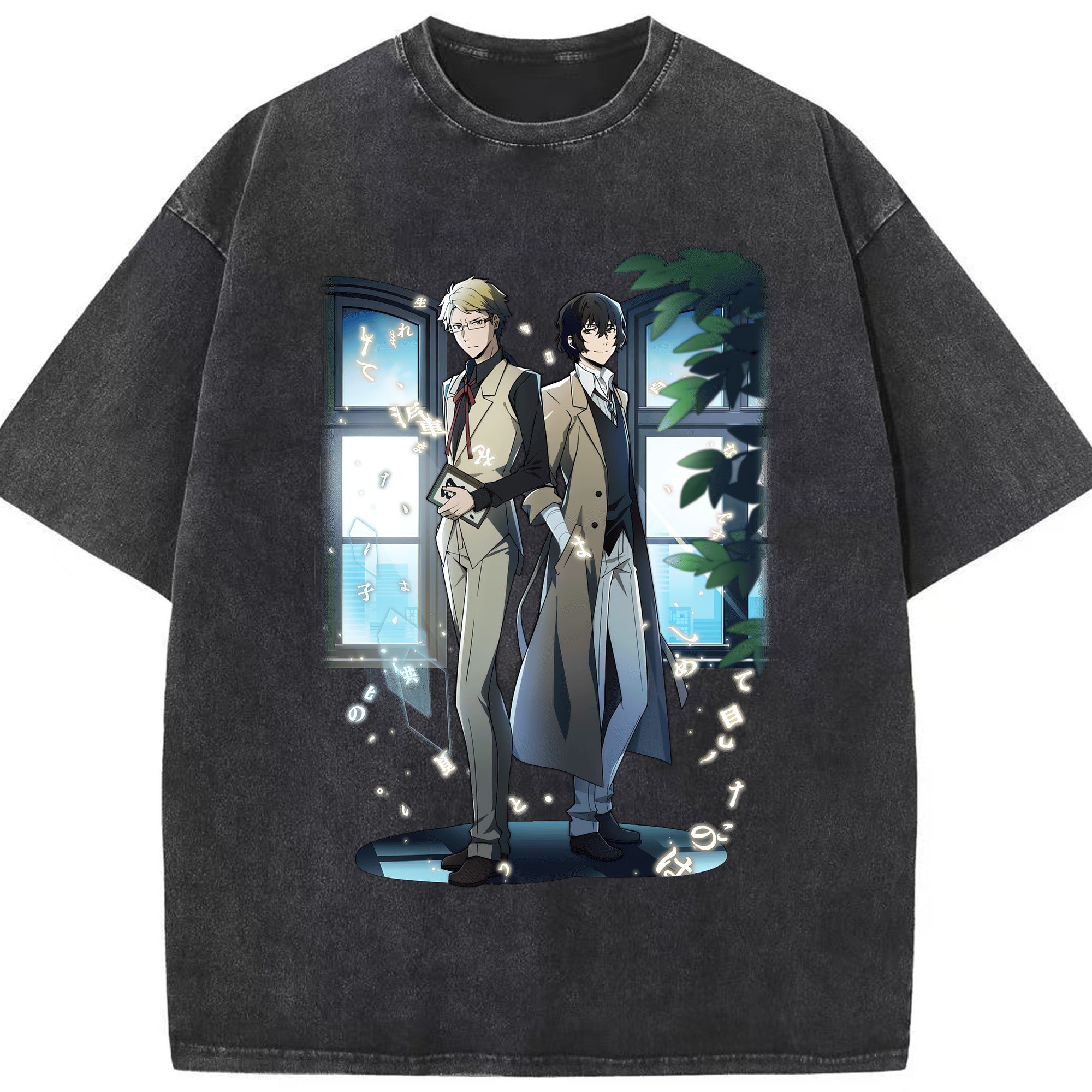 （画像用） 文豪ストレイドッグス Bungo Stray Dogs 綿100% ヴィンテージ風 半袖Tシャツ（フロントプリント）