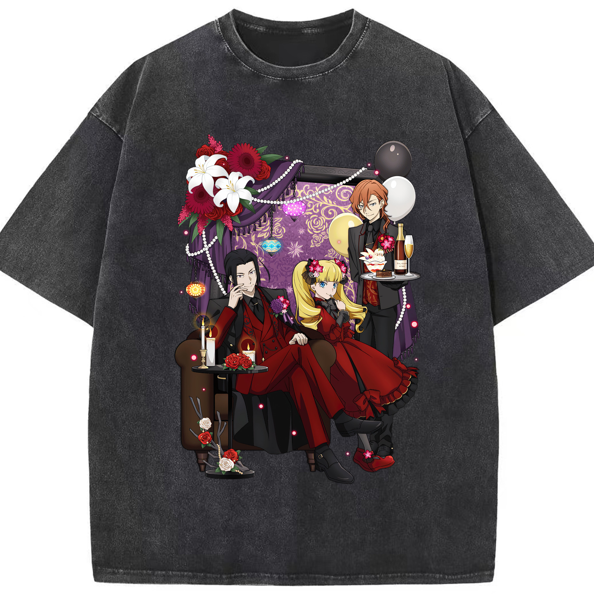 （画像用） 文豪ストレイドッグス Bungo Stray Dogs 綿100% ヴィンテージ風 半袖Tシャツ（フロントプリント）