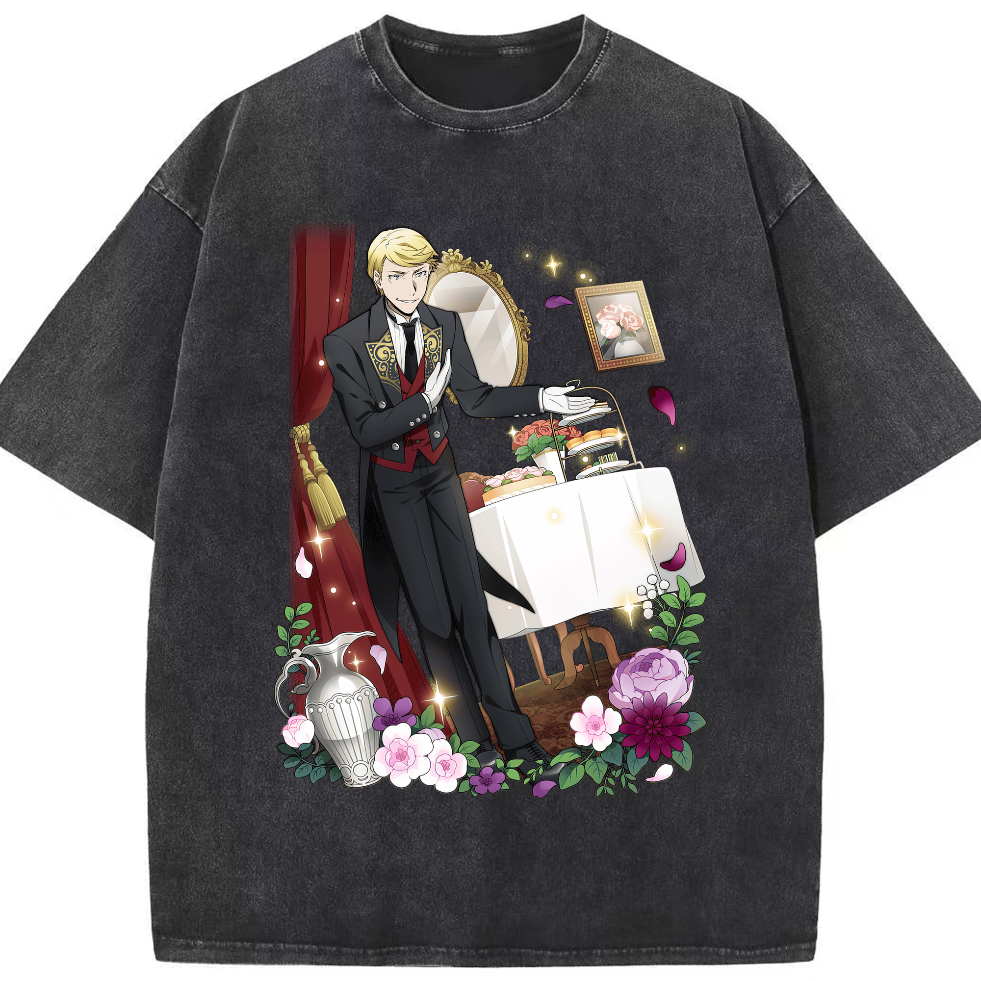 （画像用） 文豪ストレイドッグス Bungo Stray Dogs 綿100% ヴィンテージ風 半袖Tシャツ（フロントプリント）