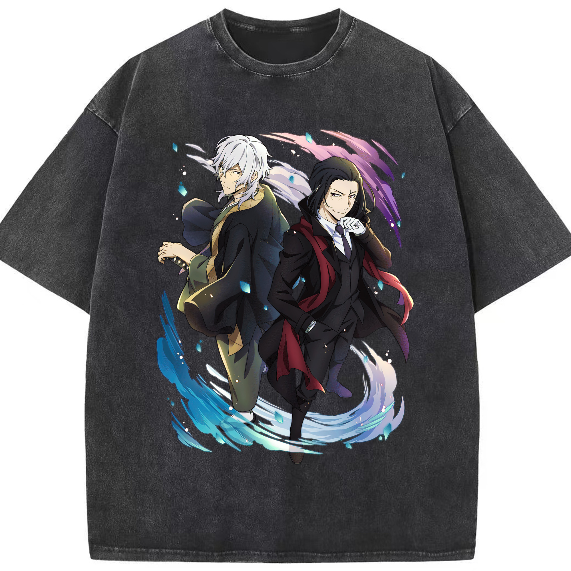 （画像用） 文豪ストレイドッグス Bungo Stray Dogs 綿100% ヴィンテージ風 半袖Tシャツ（フロントプリント）