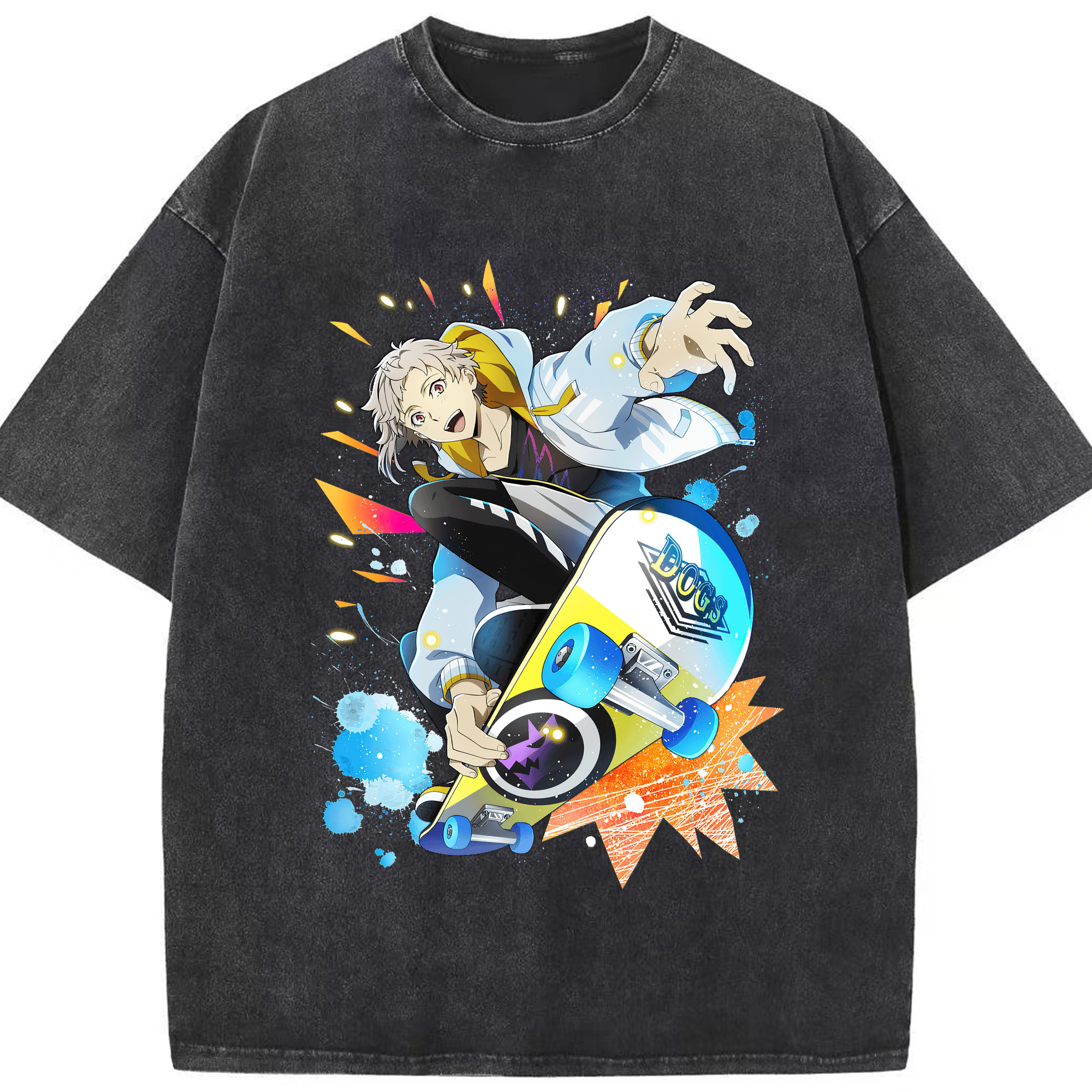 （画像用） 文豪ストレイドッグス Bungo Stray Dogs 綿100% ヴィンテージ風 半袖Tシャツ（フロントプリント）