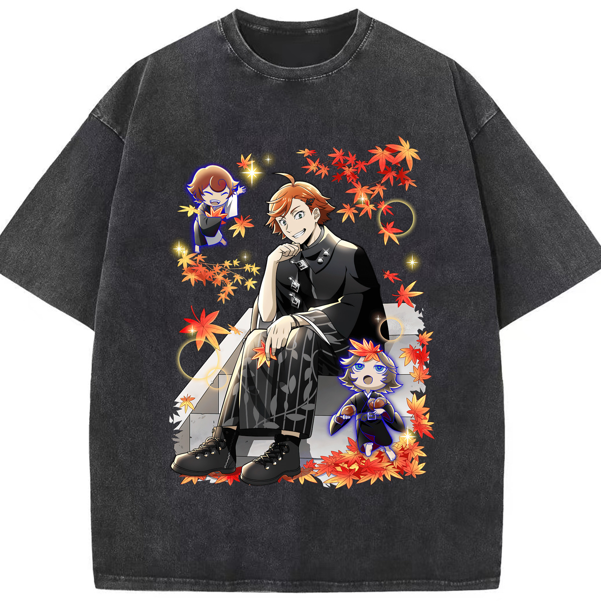 （画像用） 文豪ストレイドッグス Bungo Stray Dogs 綿100% ヴィンテージ風 半袖Tシャツ（フロントプリント）