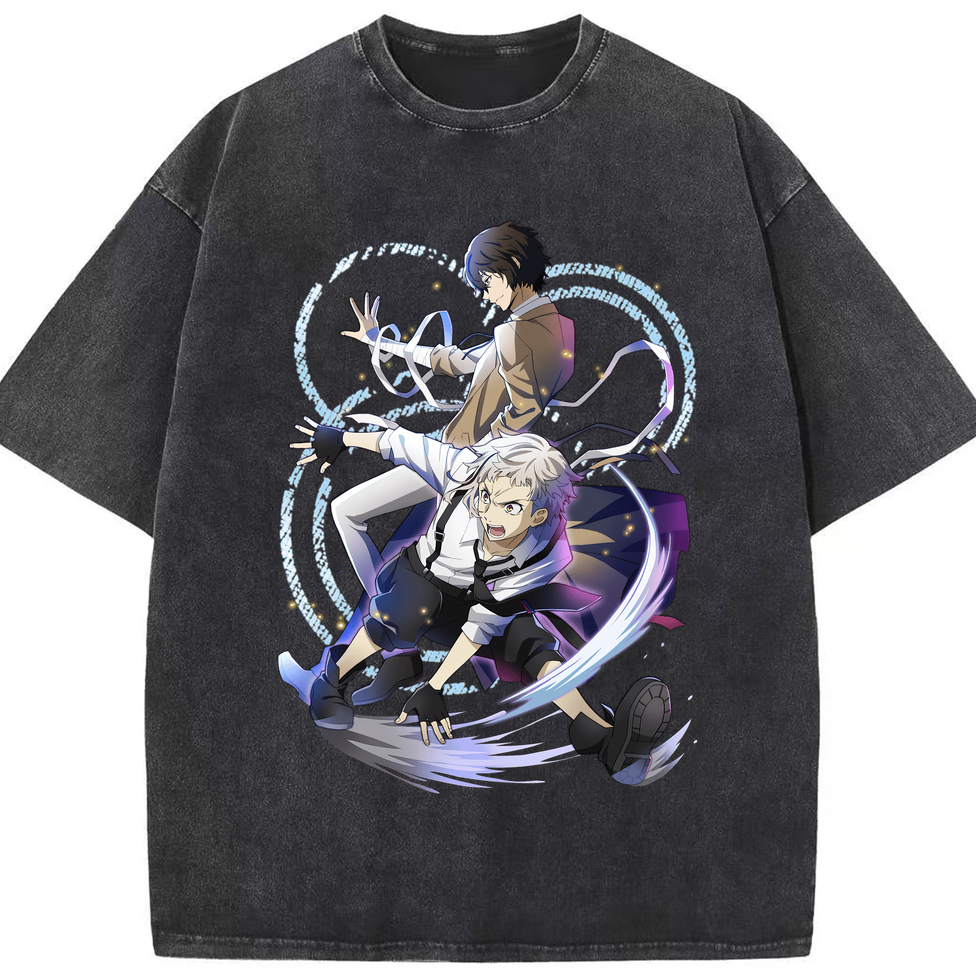 （画像用） 文豪ストレイドッグス Bungo Stray Dogs 綿100% ヴィンテージ風 半袖Tシャツ（フロントプリント）
