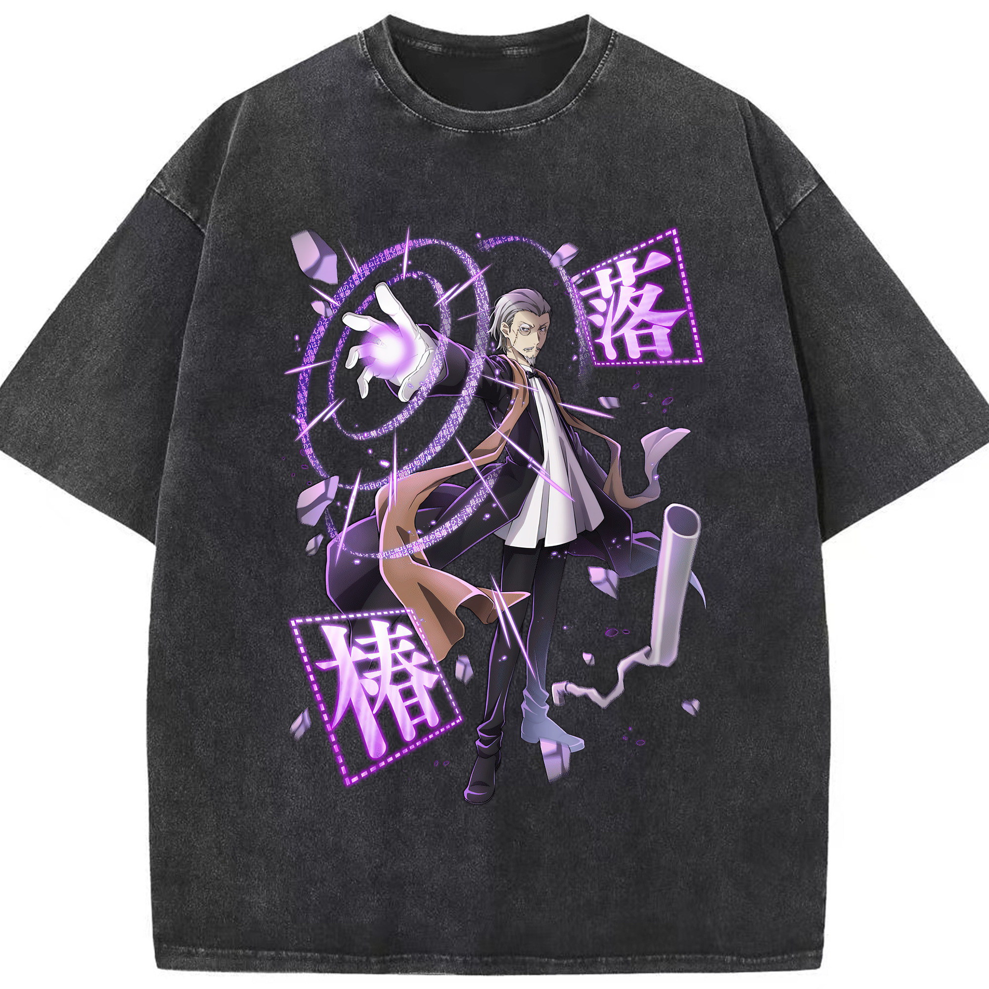 （画像用） 文豪ストレイドッグス Bungo Stray Dogs 綿100% ヴィンテージ風 半袖Tシャツ（フロントプリント）