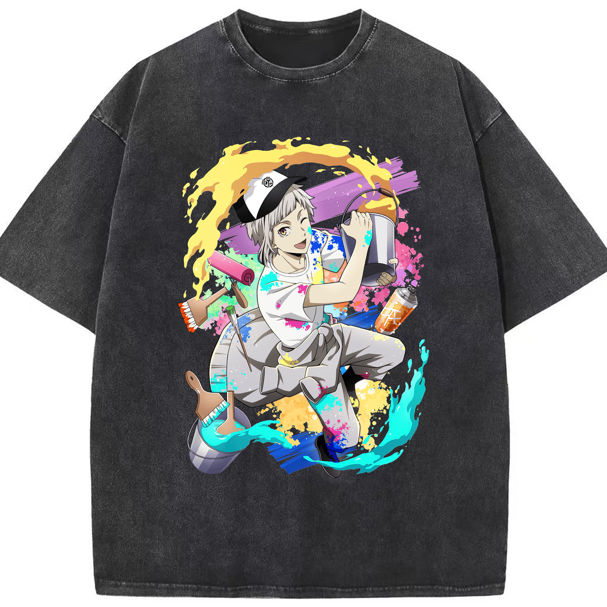 （画像用） 文豪ストレイドッグス Bungo Stray Dogs 綿100% ヴィンテージ風 半袖Tシャツ（フロントプリント）