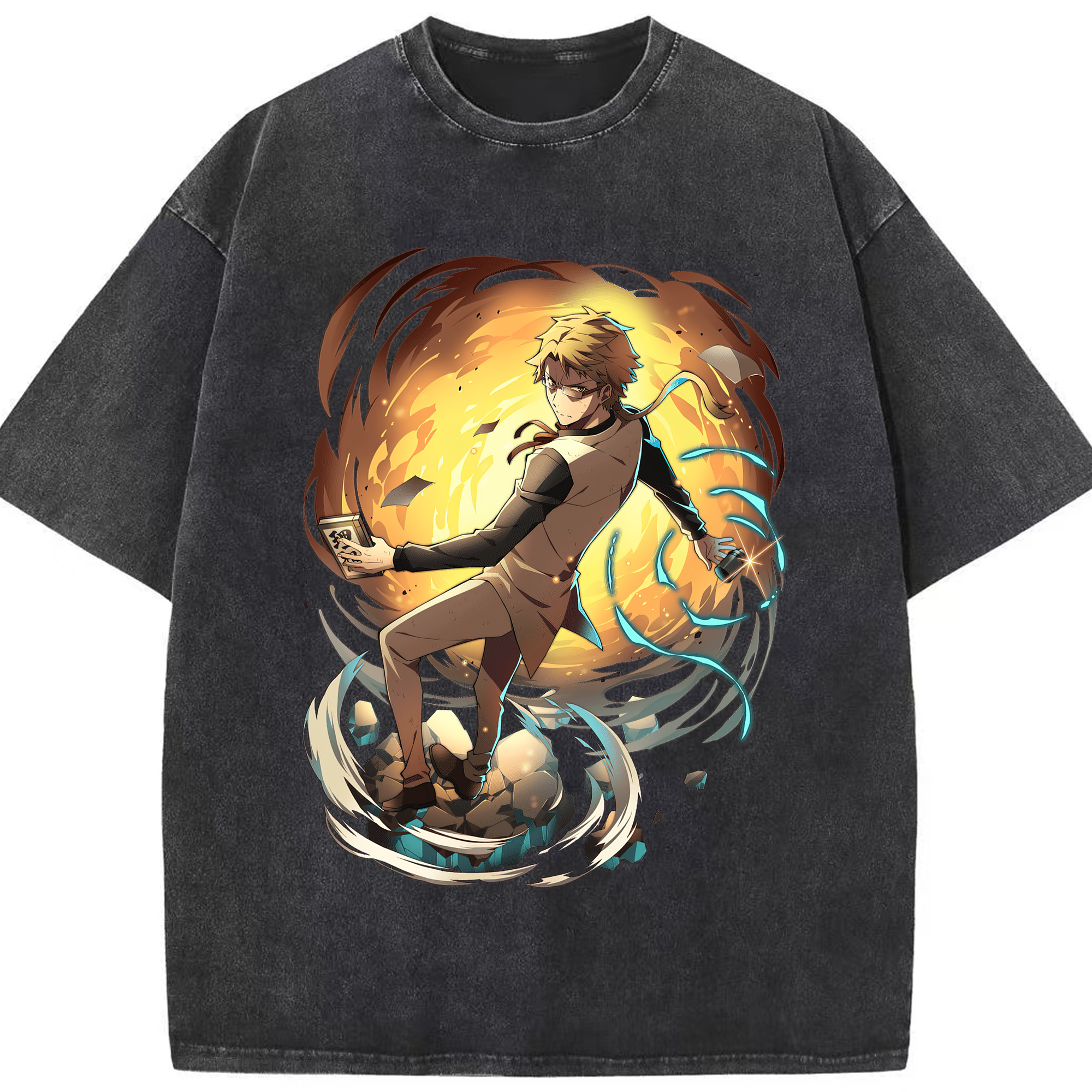 （画像用） 文豪ストレイドッグス Bungo Stray Dogs 綿100% ヴィンテージ風 半袖Tシャツ（フロントプリント）