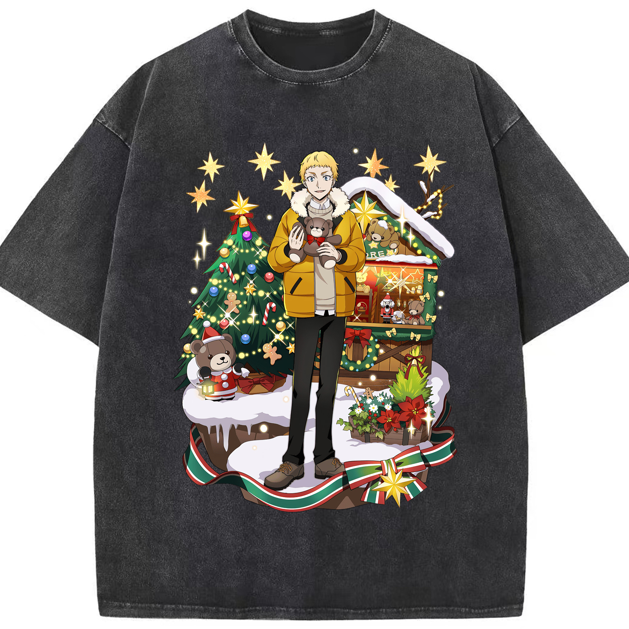 （画像用） 文豪ストレイドッグス Bungo Stray Dogs 綿100% ヴィンテージ風 半袖Tシャツ（フロントプリント）