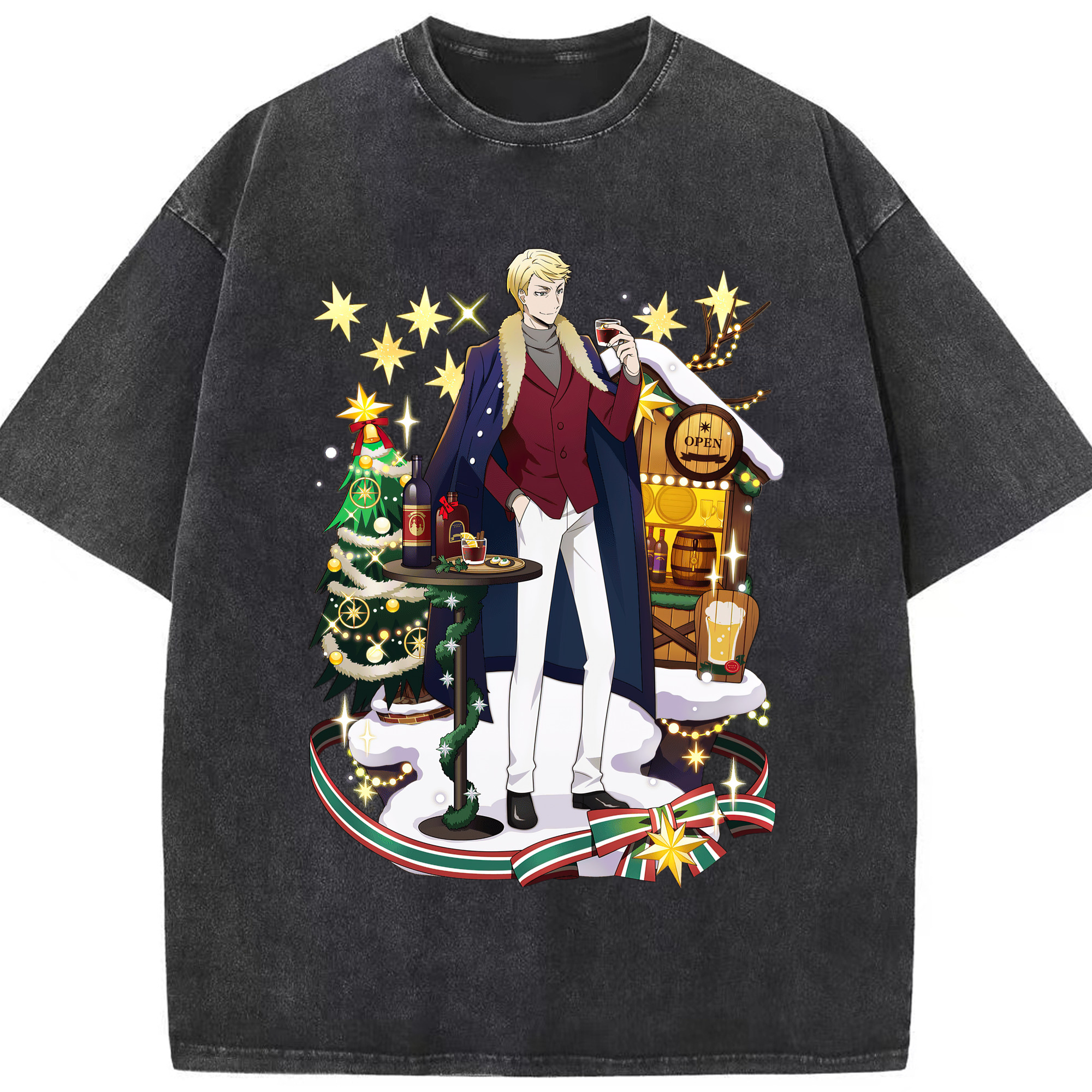 （画像用） 文豪ストレイドッグス Bungo Stray Dogs 綿100% ヴィンテージ風 半袖Tシャツ（フロントプリント）