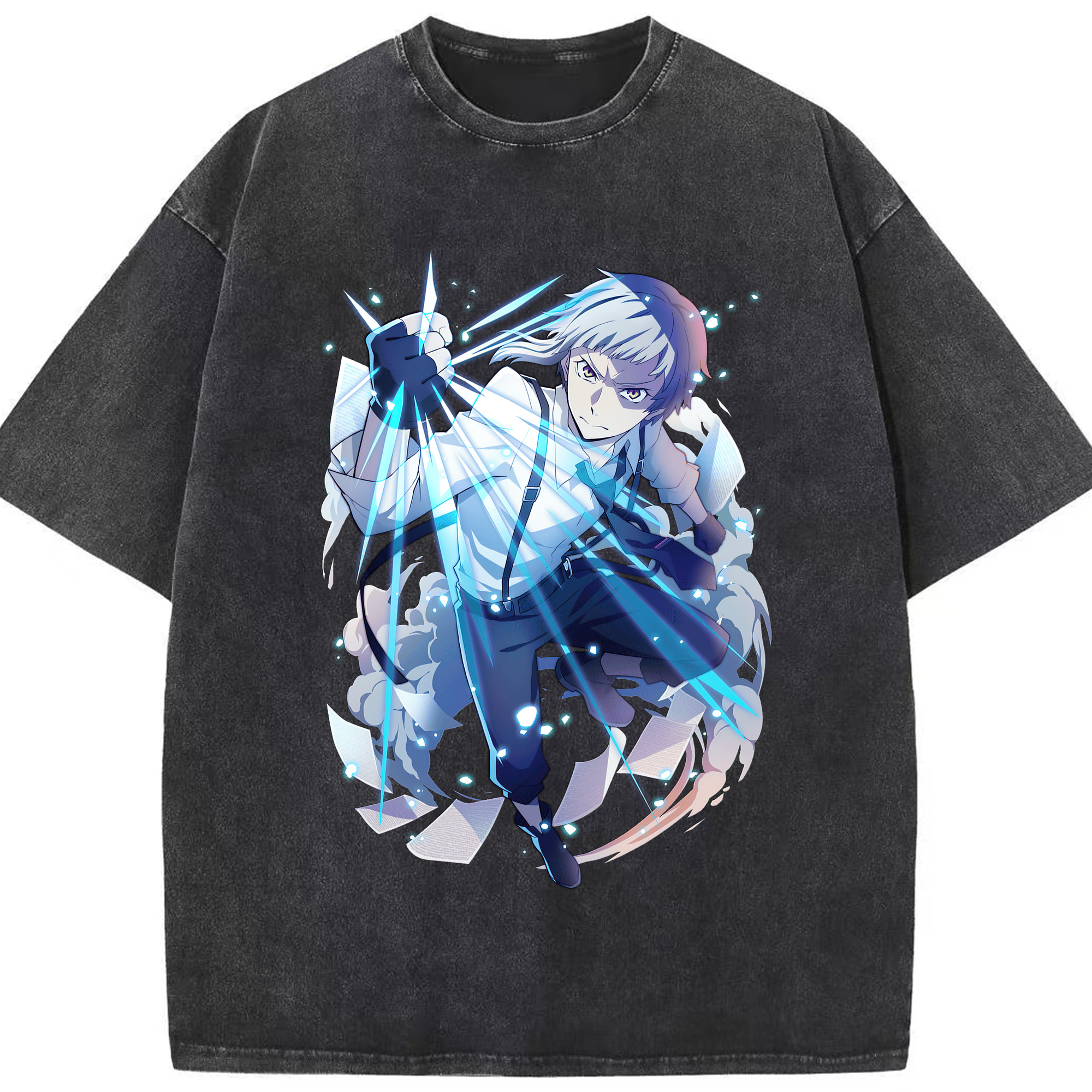 （画像用） 文豪ストレイドッグス Bungo Stray Dogs 綿100% ヴィンテージ風 半袖Tシャツ（フロントプリント）