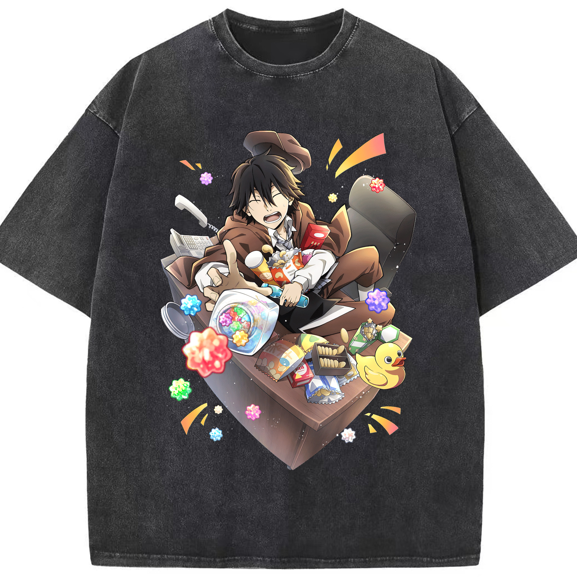 （画像用） 文豪ストレイドッグス Bungo Stray Dogs 綿100% ヴィンテージ風 半袖Tシャツ（フロントプリント）