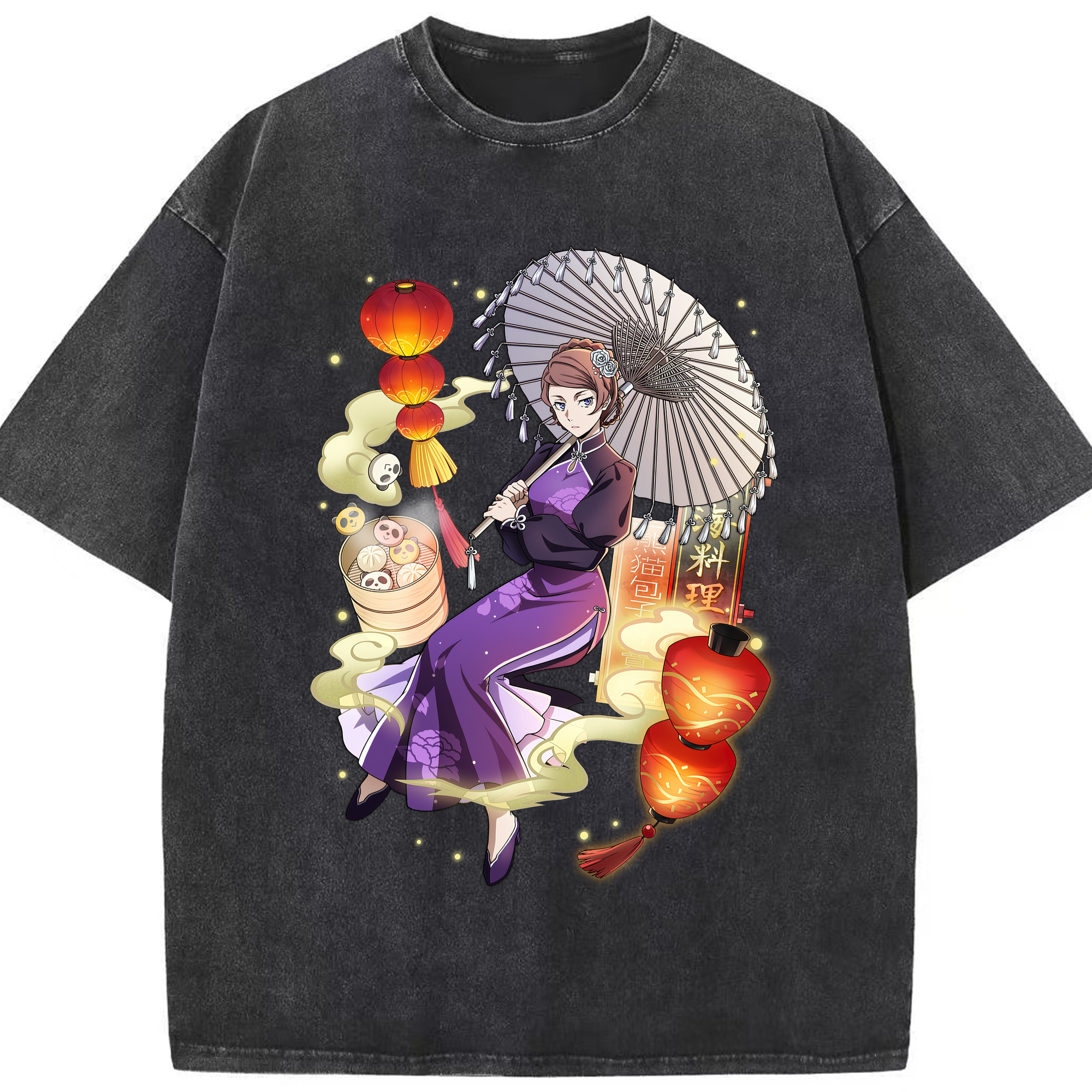 （画像用） 文豪ストレイドッグス Bungo Stray Dogs 綿100% ヴィンテージ風 半袖Tシャツ（フロントプリント）