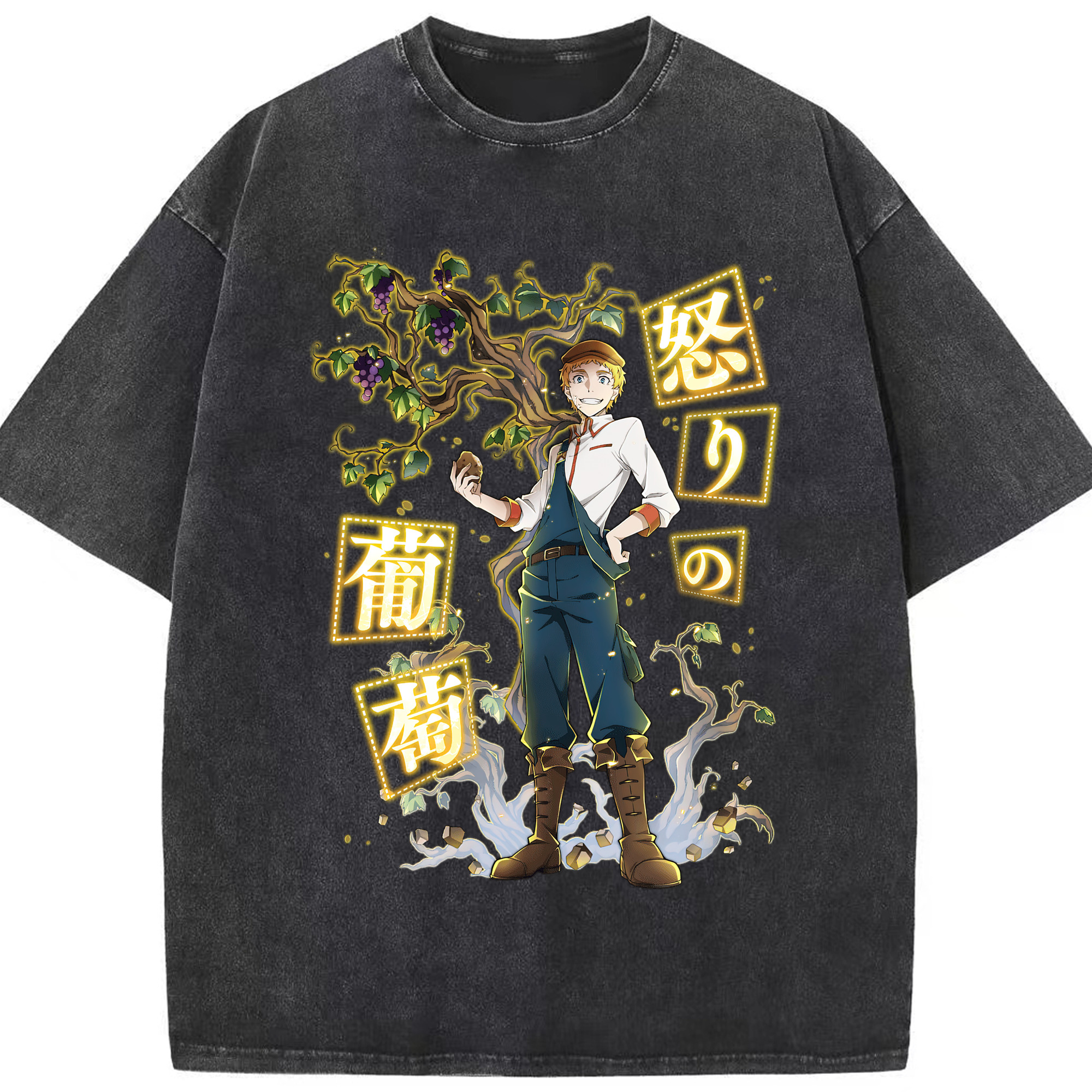 （画像用） 文豪ストレイドッグス Bungo Stray Dogs 綿100% ヴィンテージ風 半袖Tシャツ（フロントプリント）