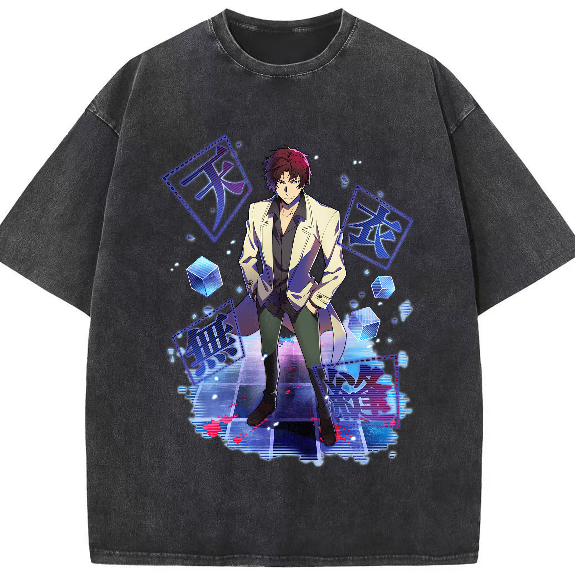 （画像用） 文豪ストレイドッグス Bungo Stray Dogs 綿100% ヴィンテージ風 半袖Tシャツ（フロントプリント）