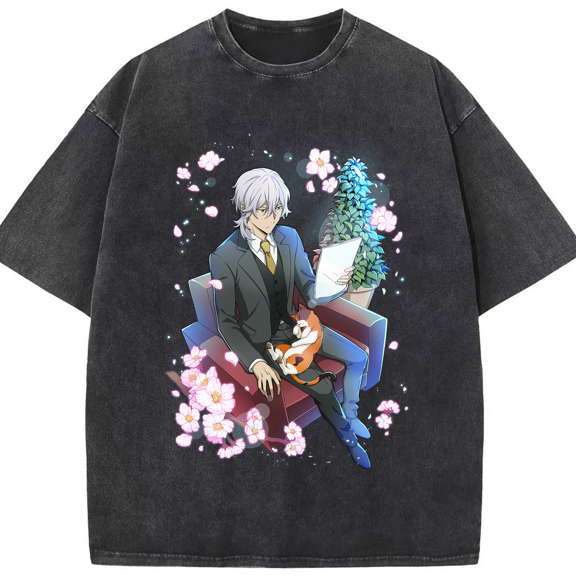 （画像用） 文豪ストレイドッグス Bungo Stray Dogs 綿100% ヴィンテージ風 半袖Tシャツ（フロントプリント）