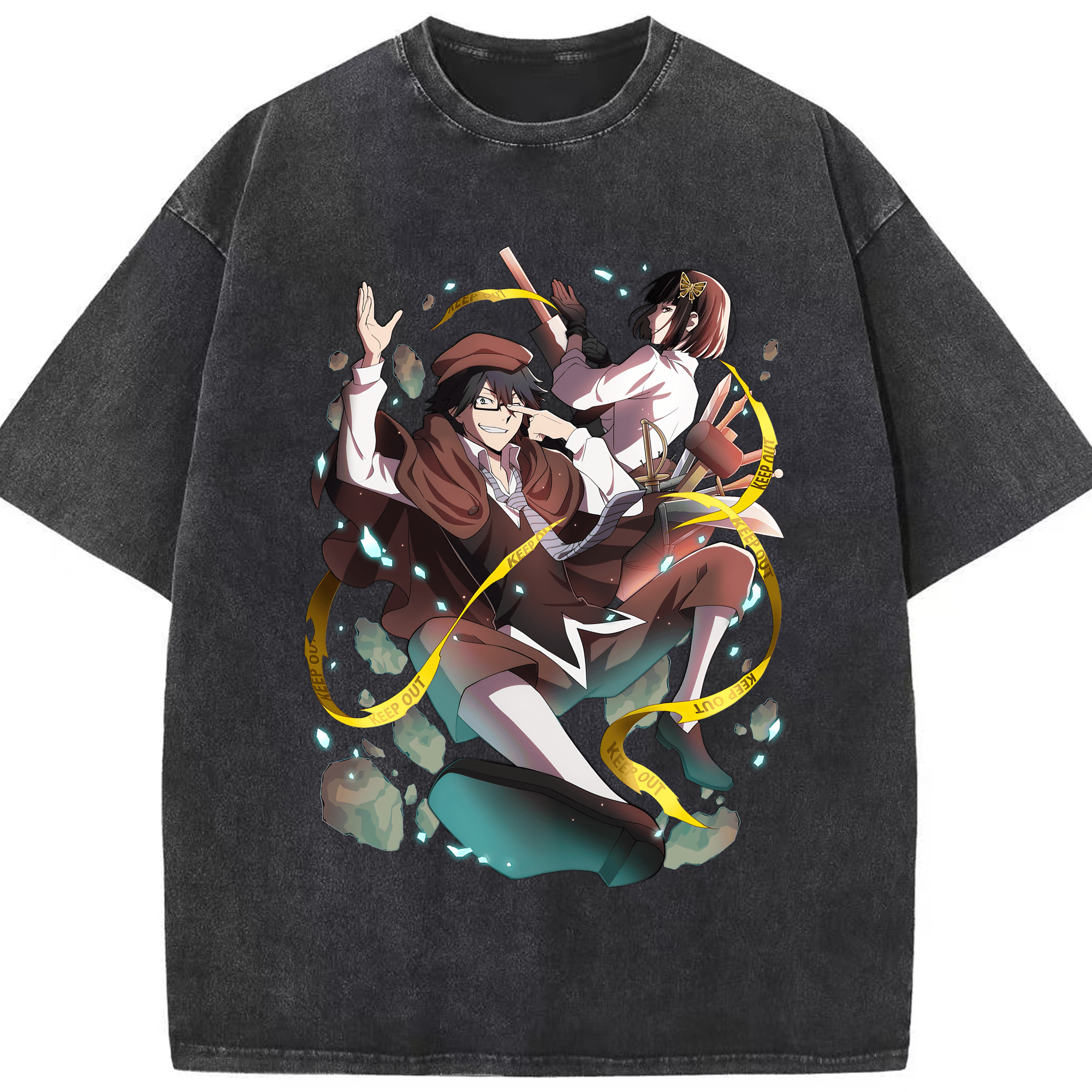 （画像用） 文豪ストレイドッグス Bungo Stray Dogs 綿100% ヴィンテージ風 半袖Tシャツ（フロントプリント）