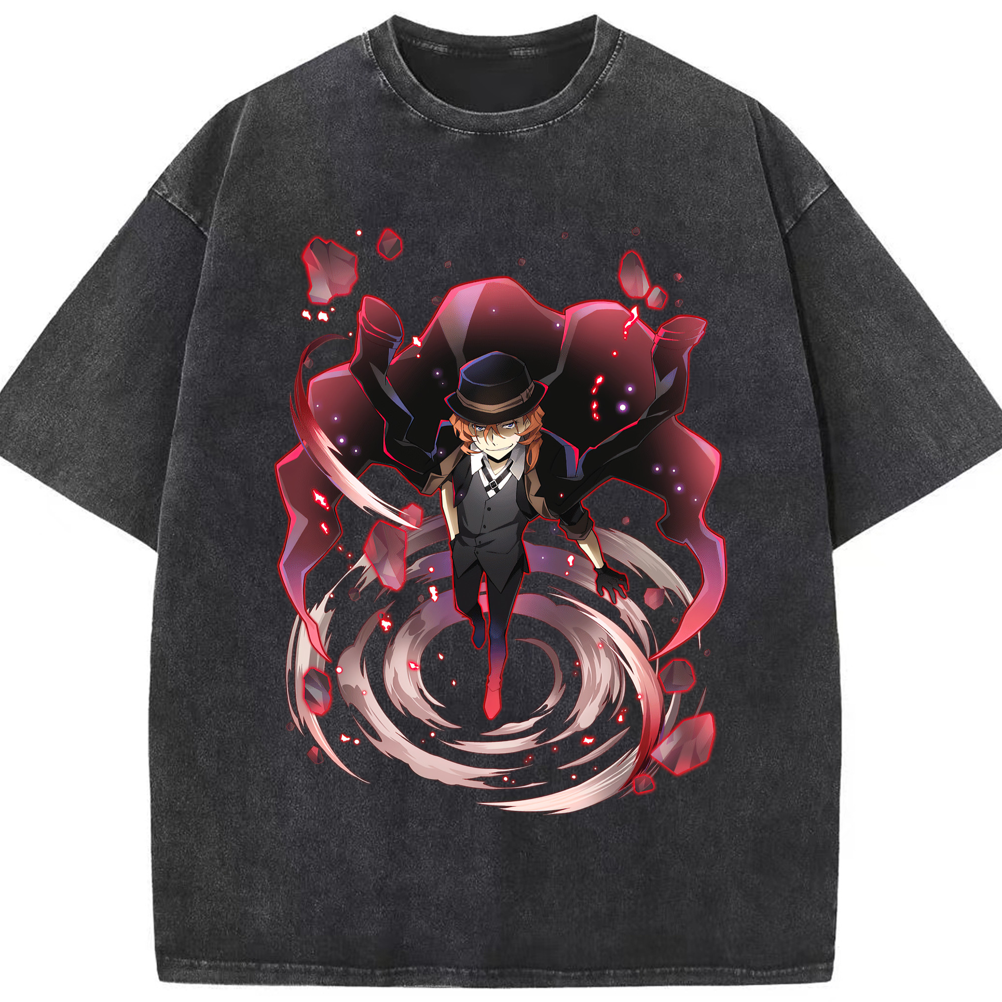 （画像用） 文豪ストレイドッグス Bungo Stray Dogs 綿100% ヴィンテージ風 半袖Tシャツ（フロントプリント）