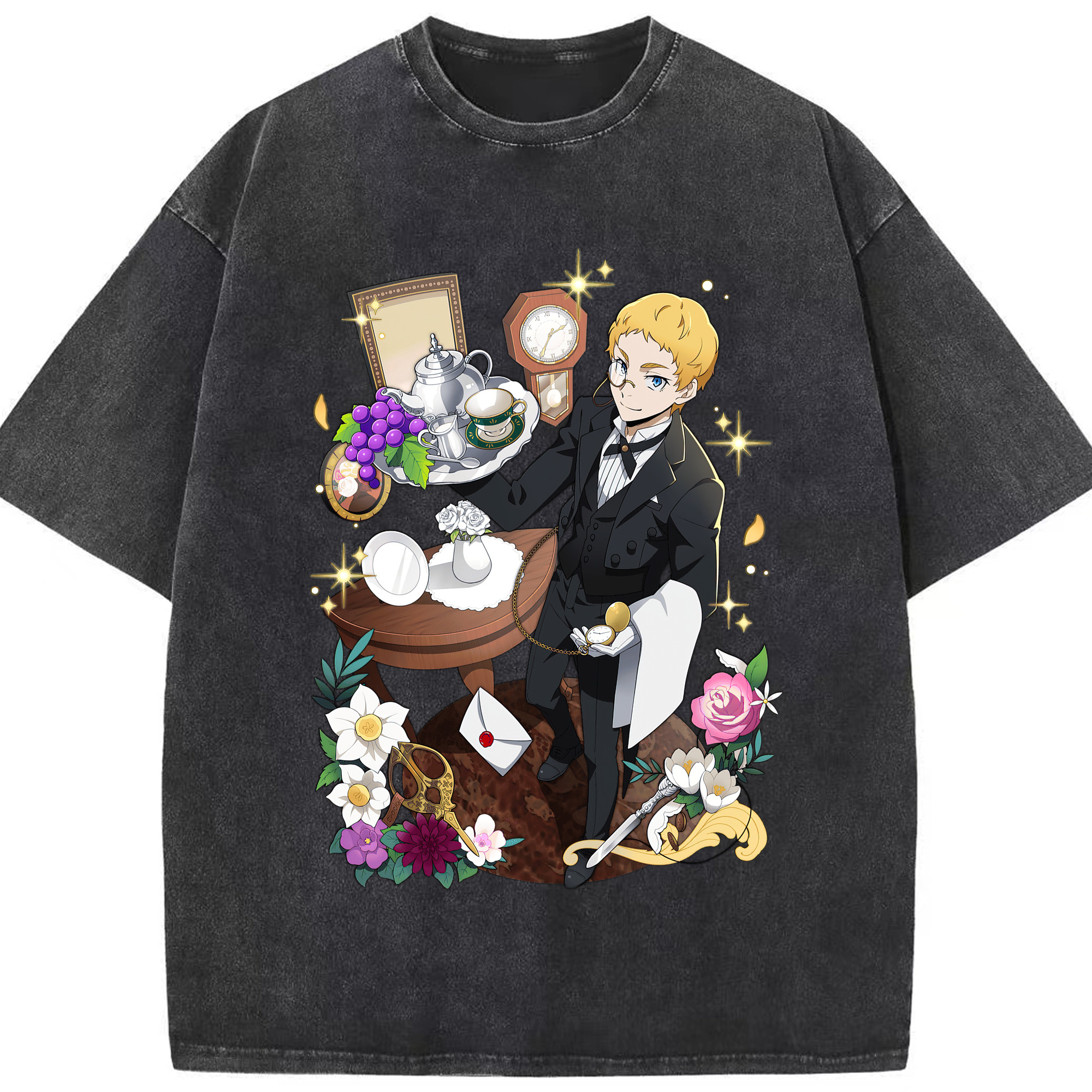 （画像用） 文豪ストレイドッグス Bungo Stray Dogs 綿100% ヴィンテージ風 半袖Tシャツ（フロントプリント）