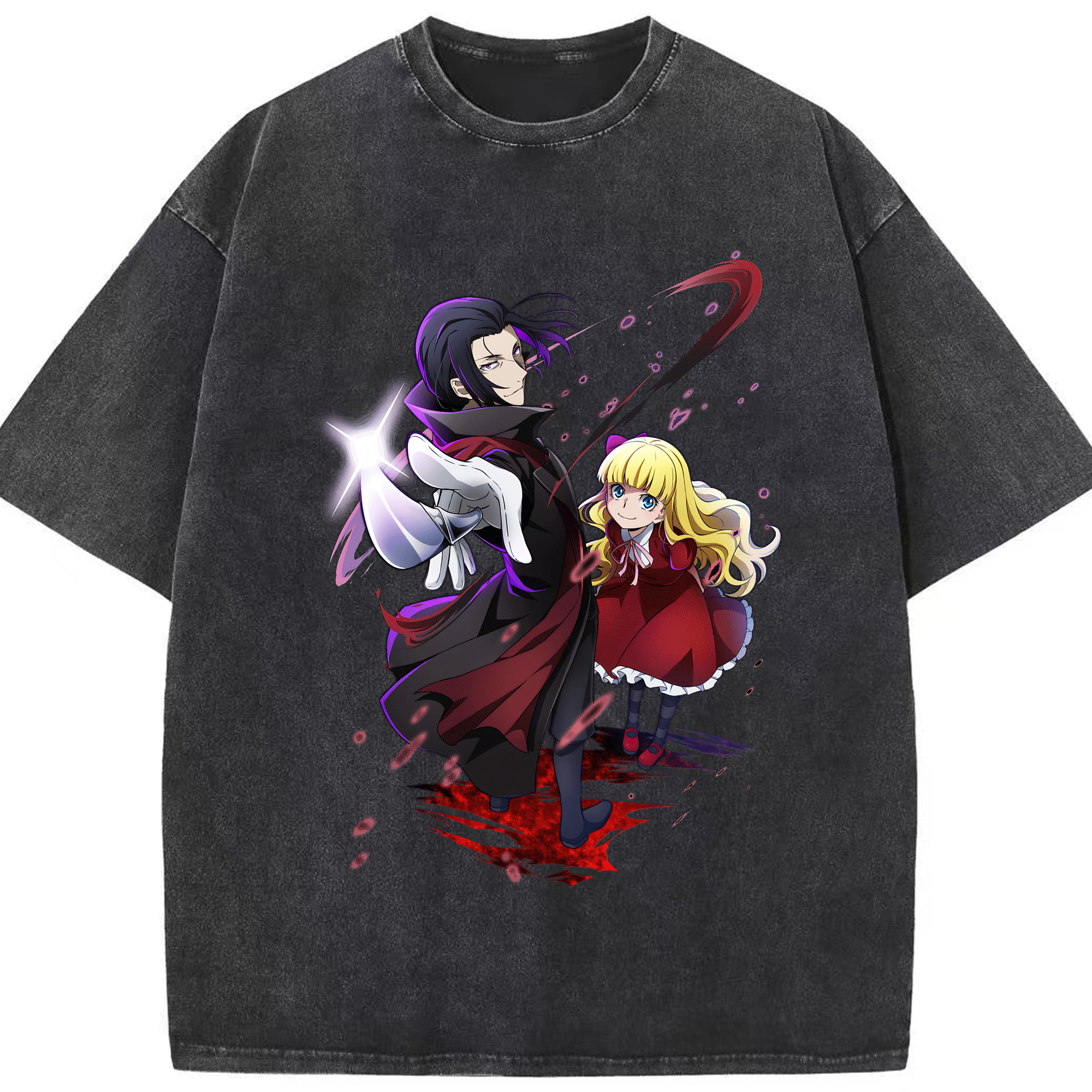 （画像用） 文豪ストレイドッグス Bungo Stray Dogs 綿100% ヴィンテージ風 半袖Tシャツ（フロントプリント）