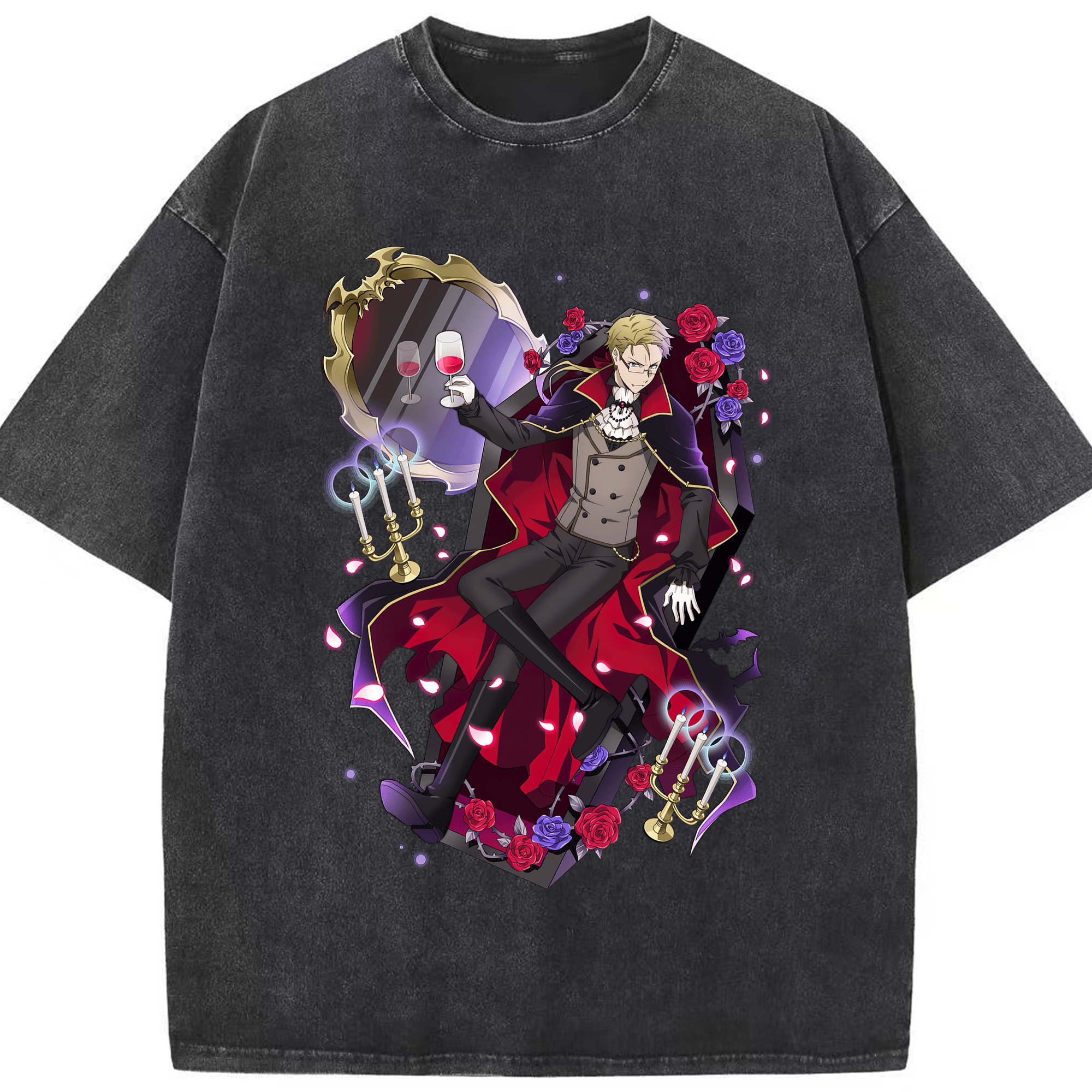 （画像用） 文豪ストレイドッグス Bungo Stray Dogs 綿100% ヴィンテージ風 半袖Tシャツ（フロントプリント）