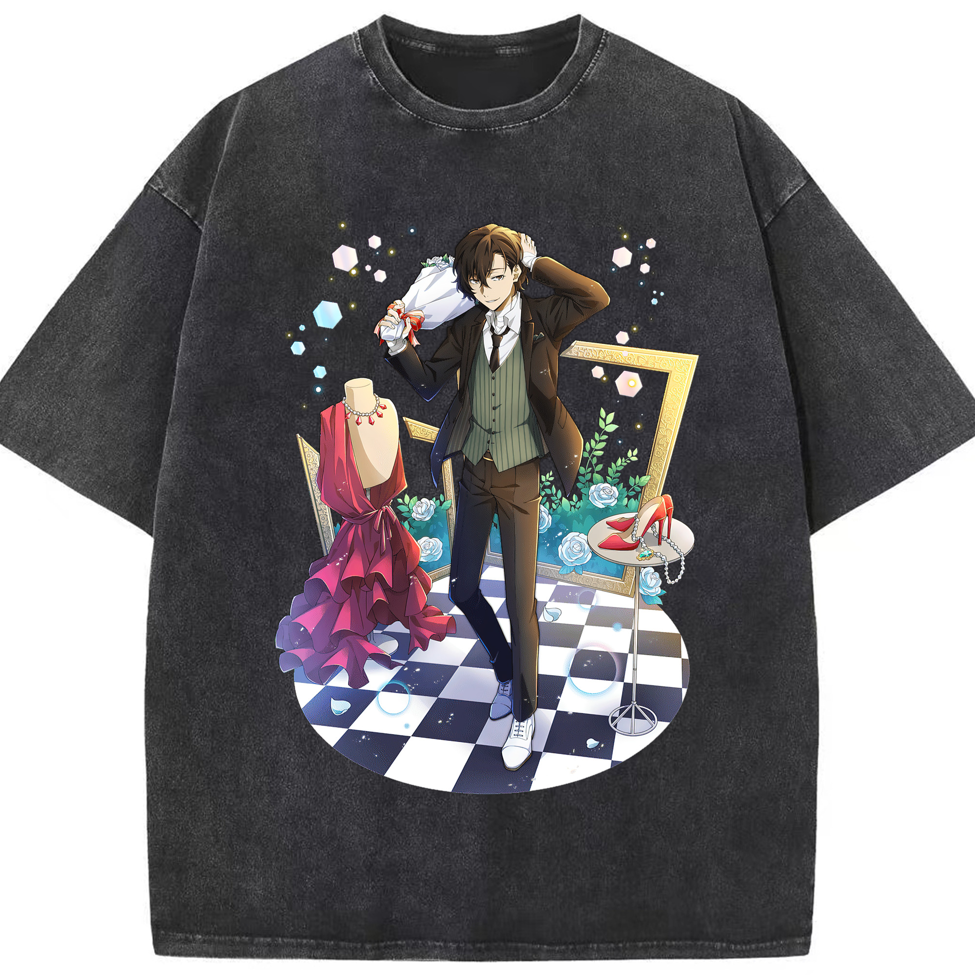 （画像用） 文豪ストレイドッグス Bungo Stray Dogs 綿100% ヴィンテージ風 半袖Tシャツ（フロントプリント）
