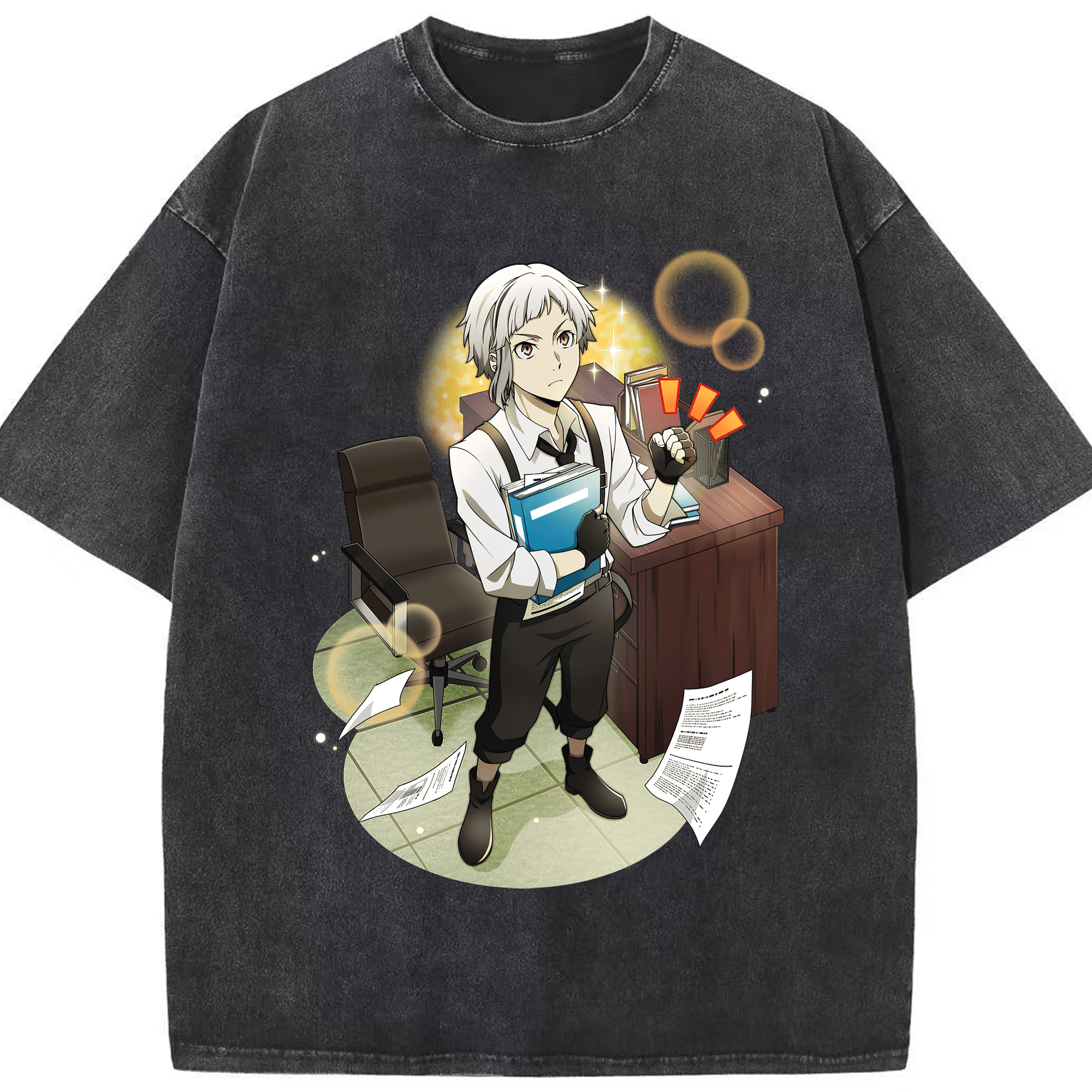 （画像用） 文豪ストレイドッグス Bungo Stray Dogs 綿100% ヴィンテージ風 半袖Tシャツ（フロントプリント）