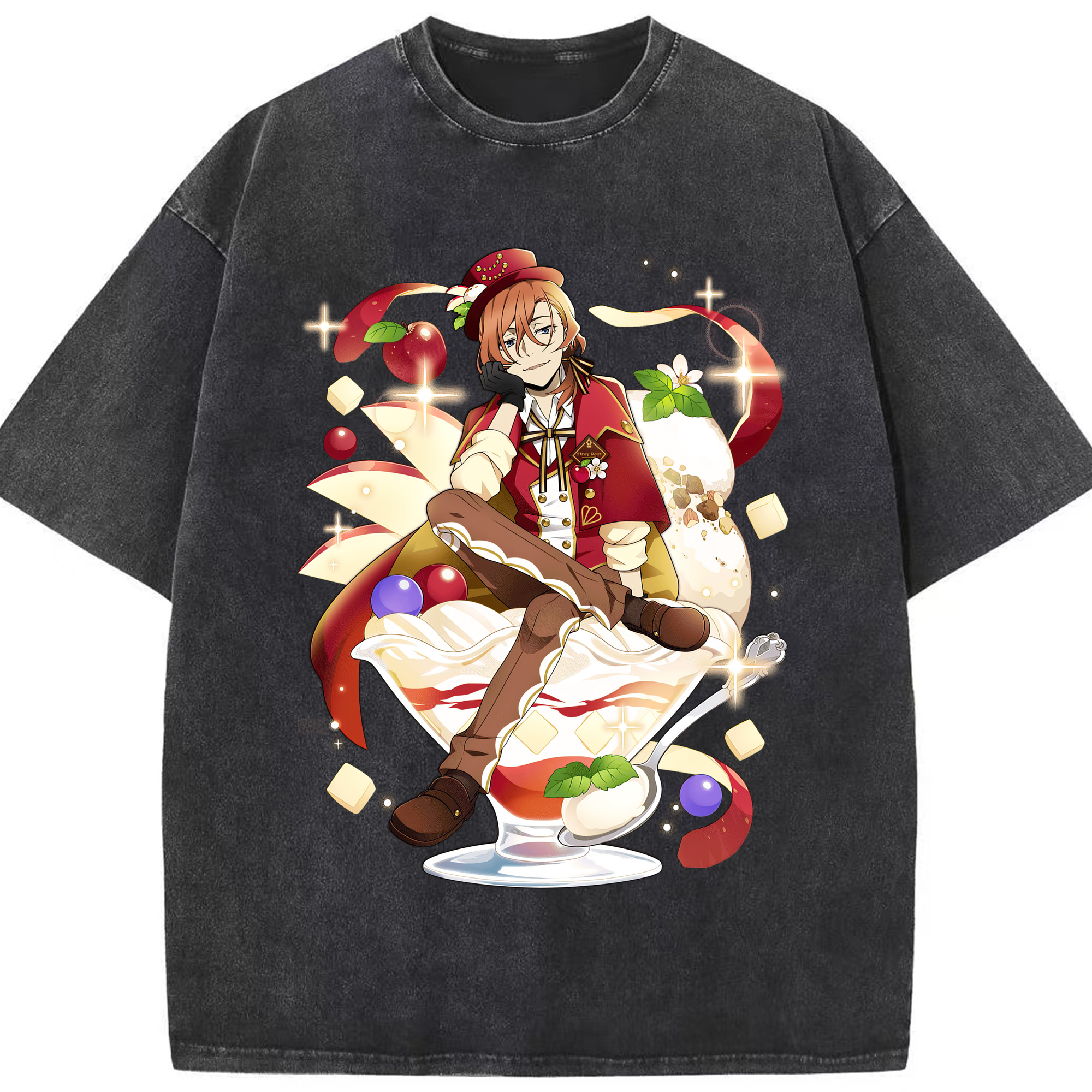 （画像用） 文豪ストレイドッグス Bungo Stray Dogs 綿100% ヴィンテージ風 半袖Tシャツ（フロントプリント）