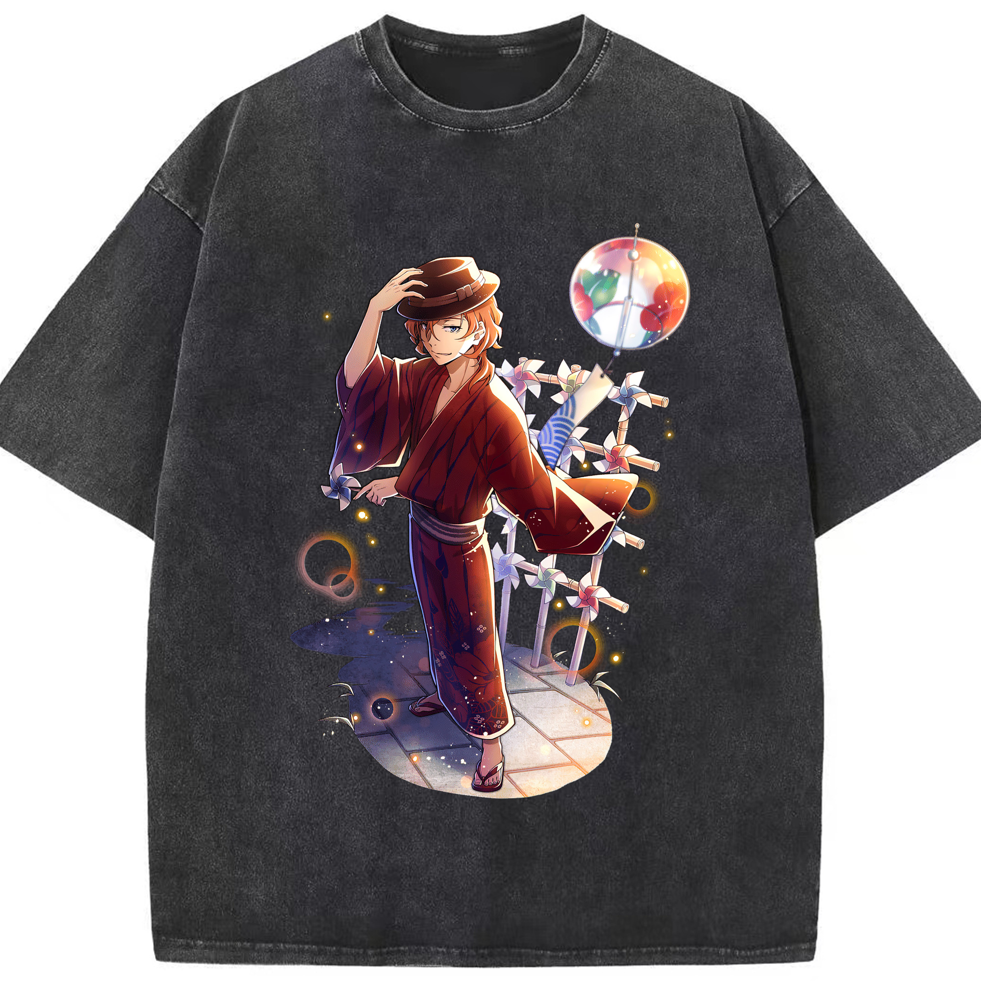 （画像用） 文豪ストレイドッグス Bungo Stray Dogs 綿100% ヴィンテージ風 半袖Tシャツ（フロントプリント）