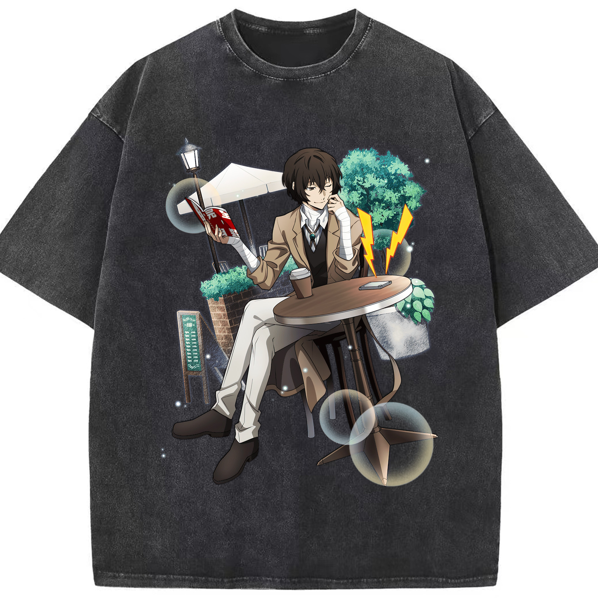 （画像用） 文豪ストレイドッグス Bungo Stray Dogs 綿100% ヴィンテージ風 半袖Tシャツ（フロントプリント）