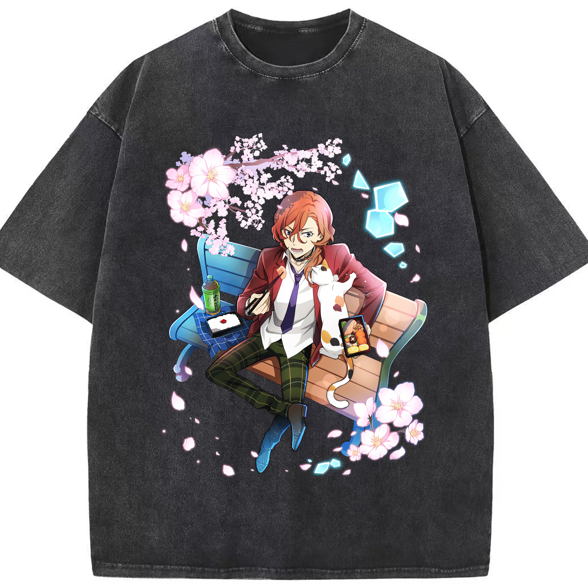 （画像用） 文豪ストレイドッグス Bungo Stray Dogs 綿100% ヴィンテージ風 半袖Tシャツ（フロントプリント）