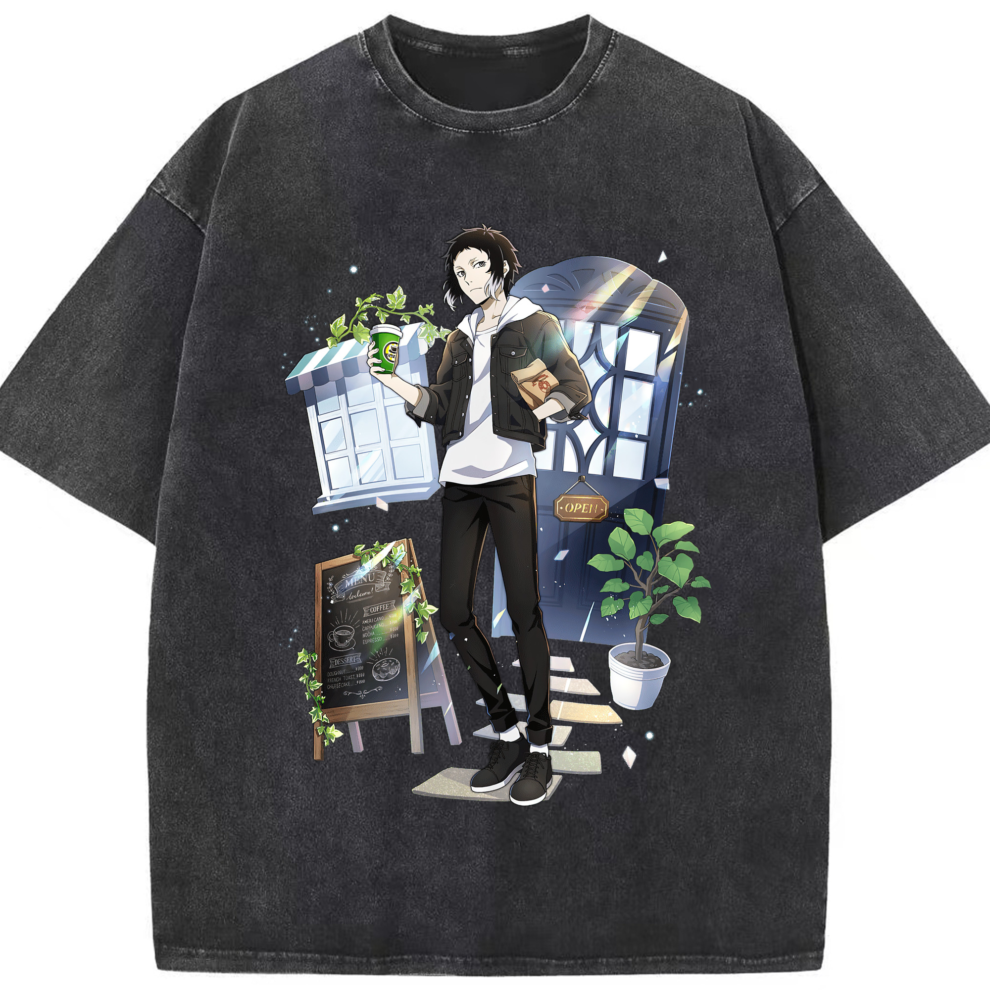 （画像用） 文豪ストレイドッグス Bungo Stray Dogs 綿100% ヴィンテージ風 半袖Tシャツ（フロントプリント）