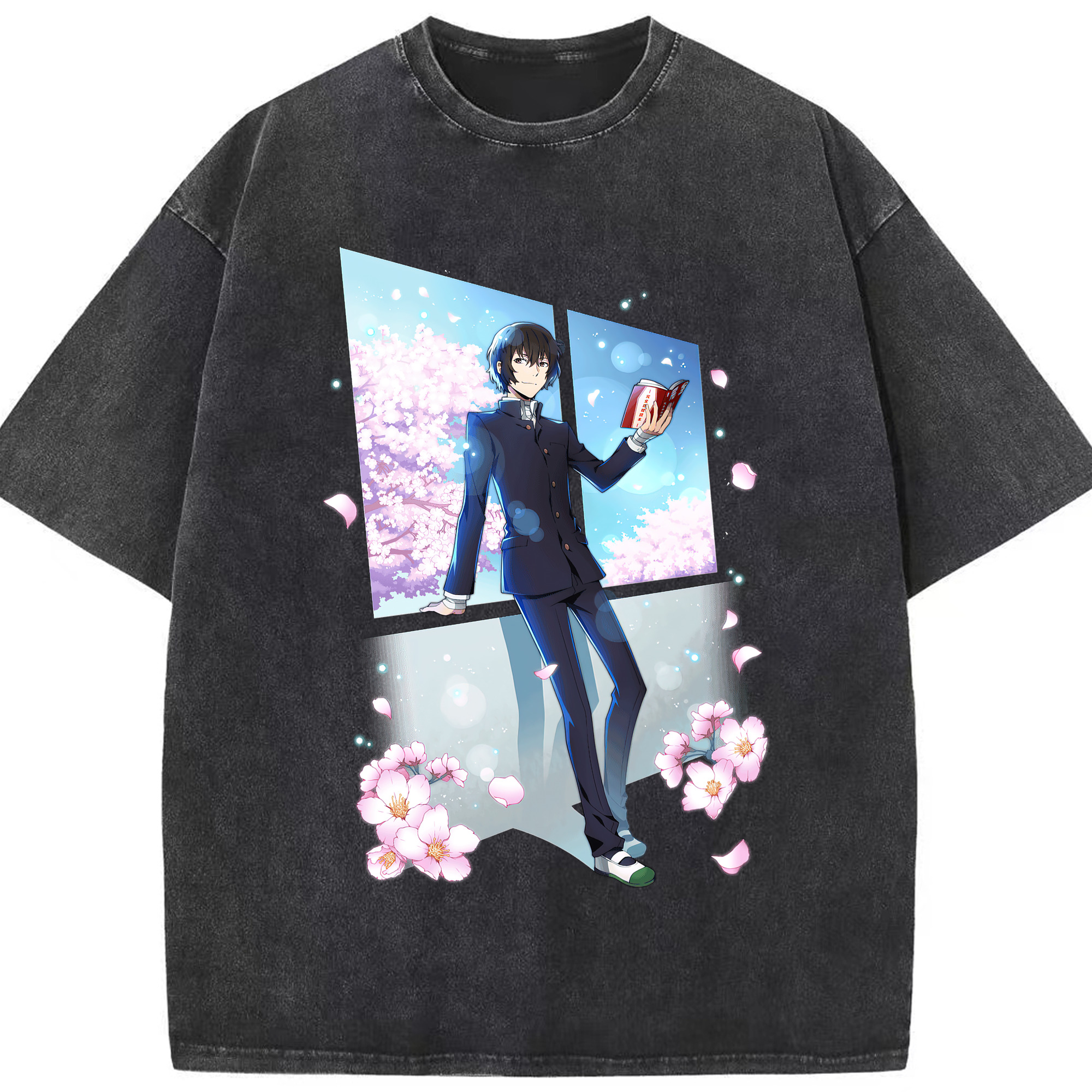 （画像用） 文豪ストレイドッグス Bungo Stray Dogs 綿100% ヴィンテージ風 半袖Tシャツ（フロントプリント）