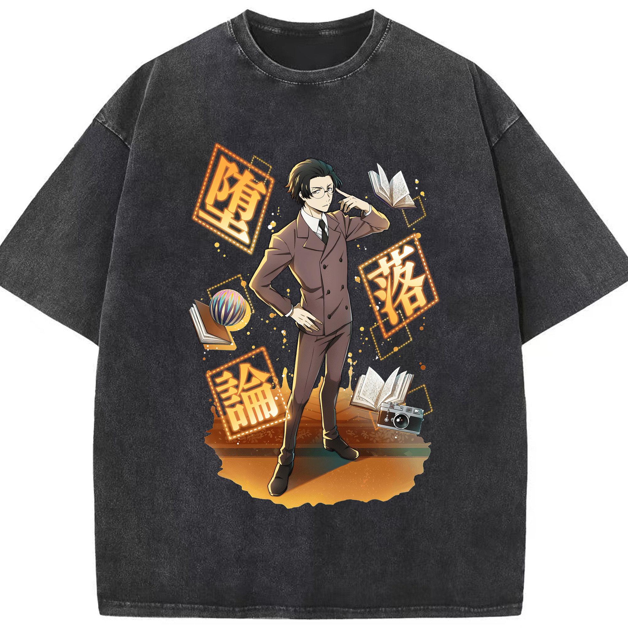 （画像用） 文豪ストレイドッグス Bungo Stray Dogs 綿100% ヴィンテージ風 半袖Tシャツ（フロントプリント）