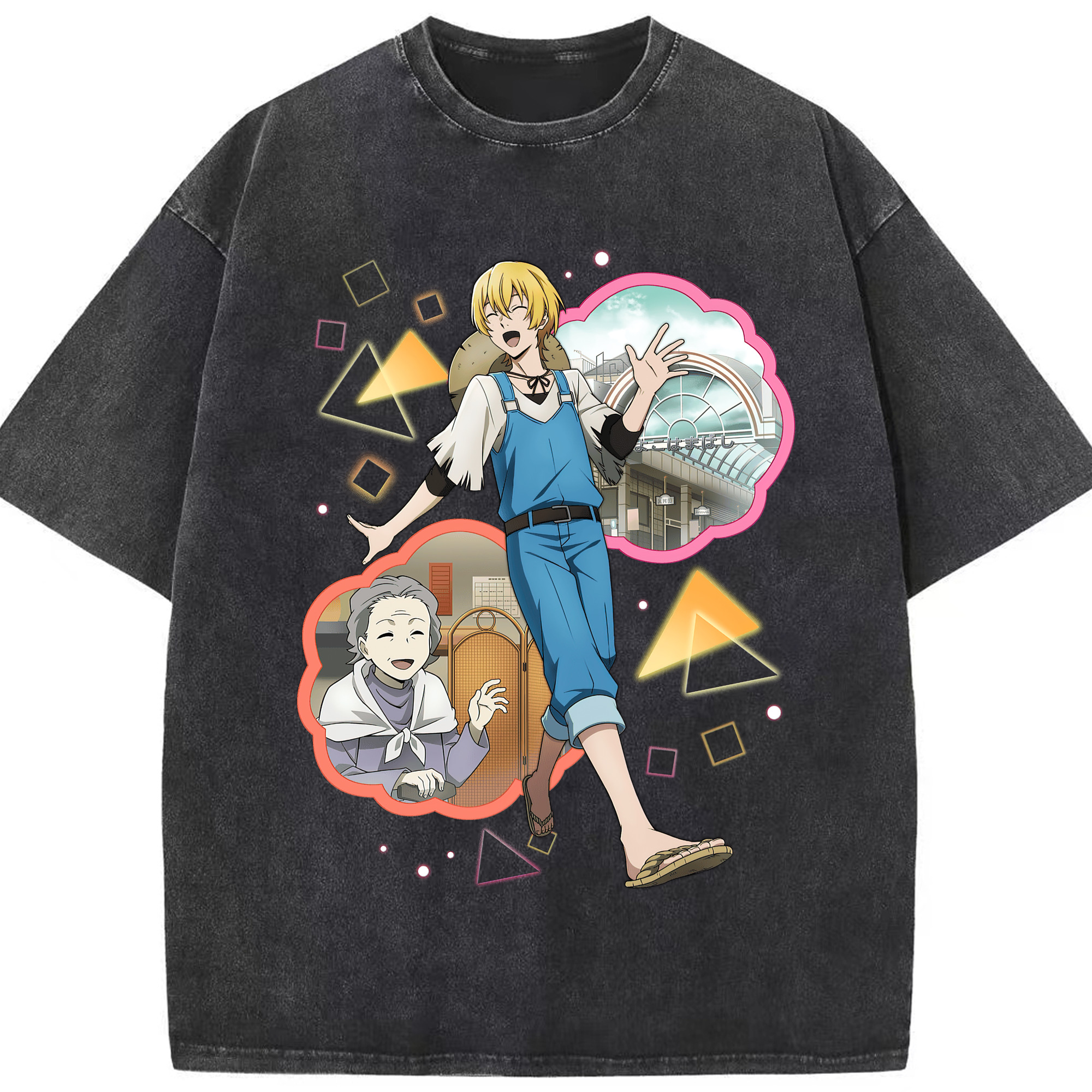 （画像用） 文豪ストレイドッグス Bungo Stray Dogs 綿100% ヴィンテージ風 半袖Tシャツ（フロントプリント）