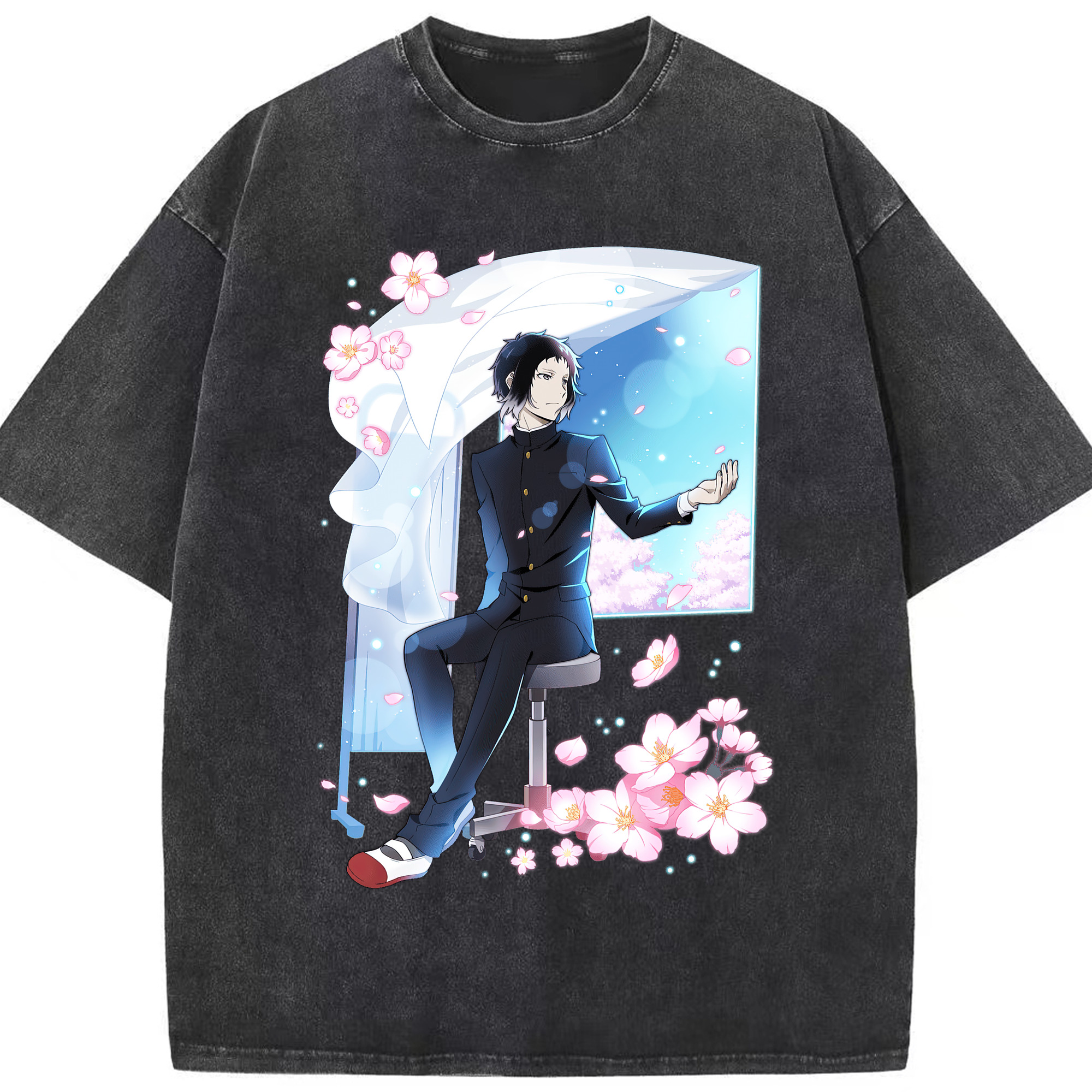 （画像用） 文豪ストレイドッグス Bungo Stray Dogs 綿100% ヴィンテージ風 半袖Tシャツ（フロントプリント）