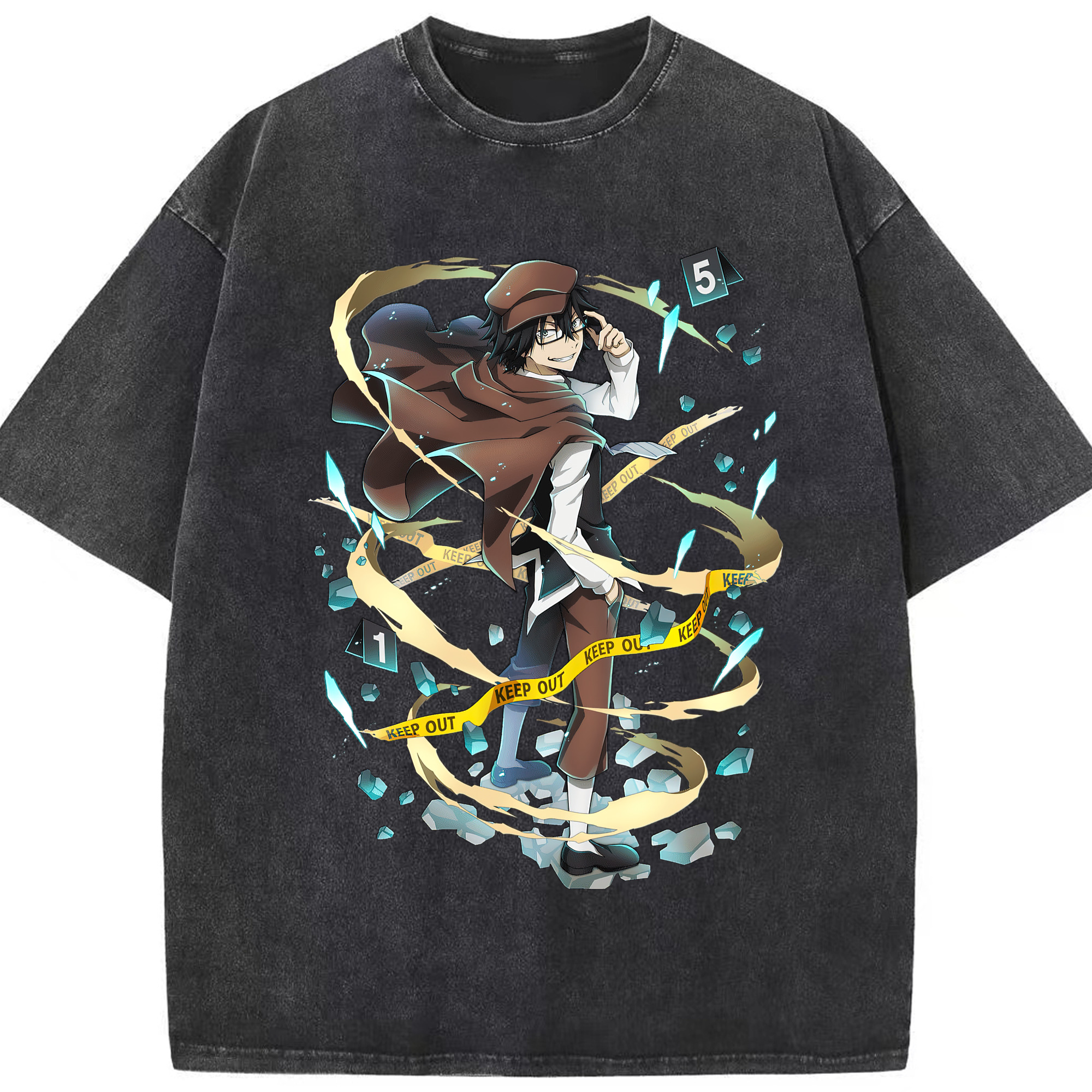 （画像用） 文豪ストレイドッグス Bungo Stray Dogs 綿100% ヴィンテージ風 半袖Tシャツ（フロントプリント）