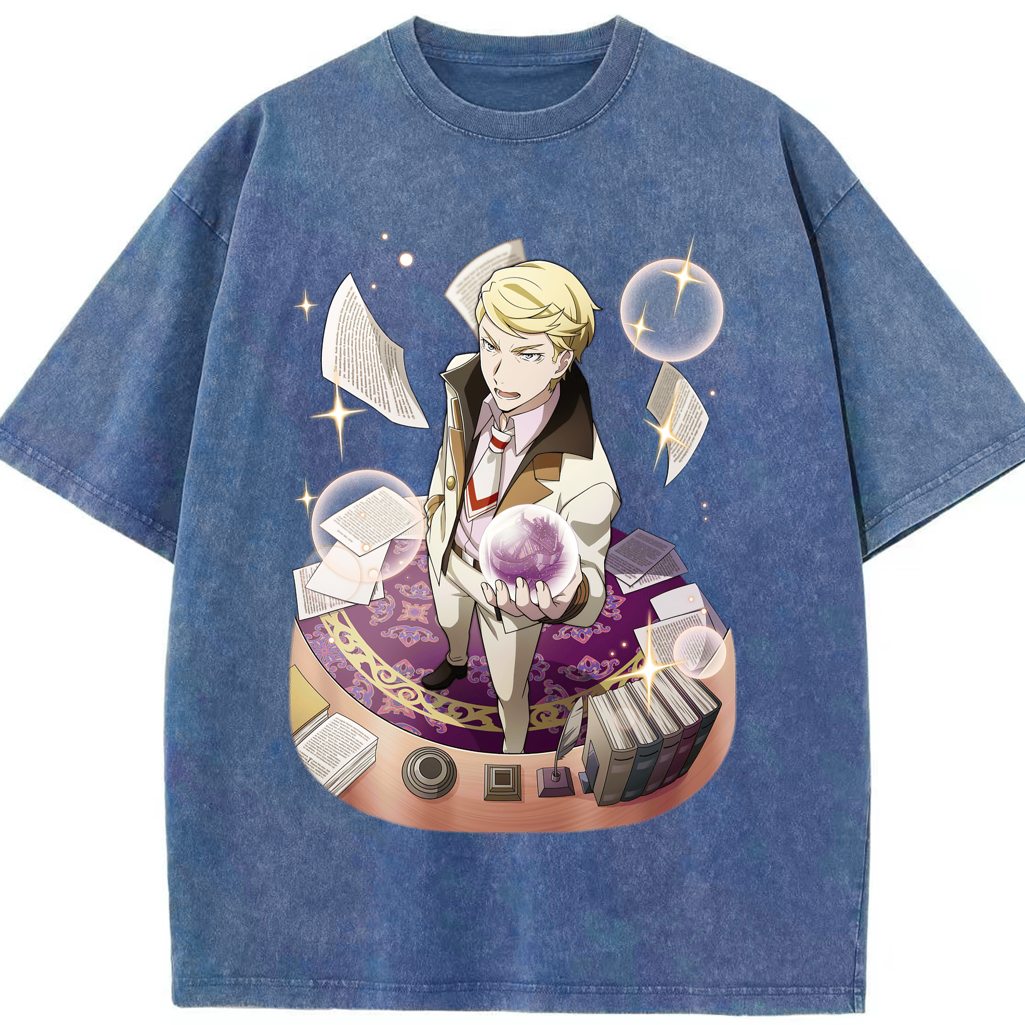 （画像用） 文豪ストレイドッグス Bungo Stray Dogs 綿100% ヴィンテージ風 半袖Tシャツ（フロントプリント）