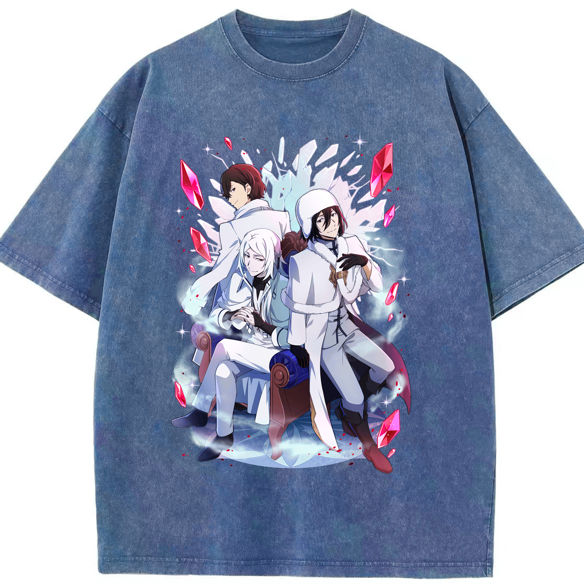（画像用） 文豪ストレイドッグス Bungo Stray Dogs 綿100% ヴィンテージ風 半袖Tシャツ（フロントプリント）