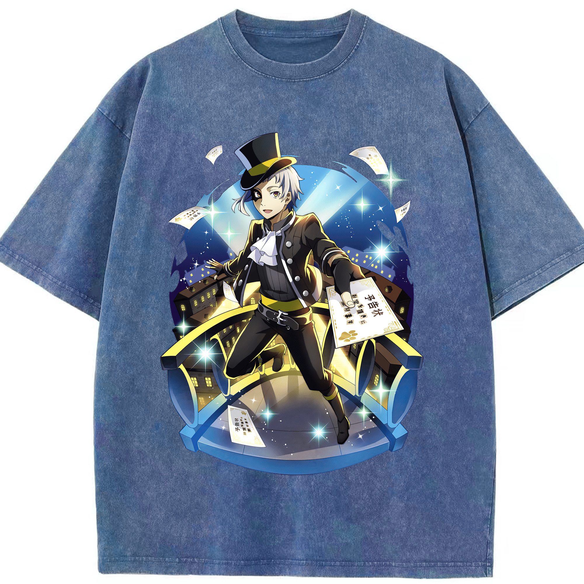 （画像用） 文豪ストレイドッグス Bungo Stray Dogs 綿100% ヴィンテージ風 半袖Tシャツ（フロントプリント）